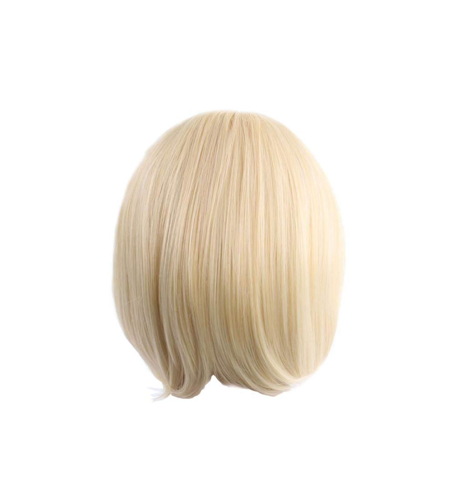 Blonde Long Bob Wig for Women - Cosplay Straight Anime Style - Synthetic & Human Hair | Perfect for Parties & 80s Looks - Buy Online on GoSupps.com