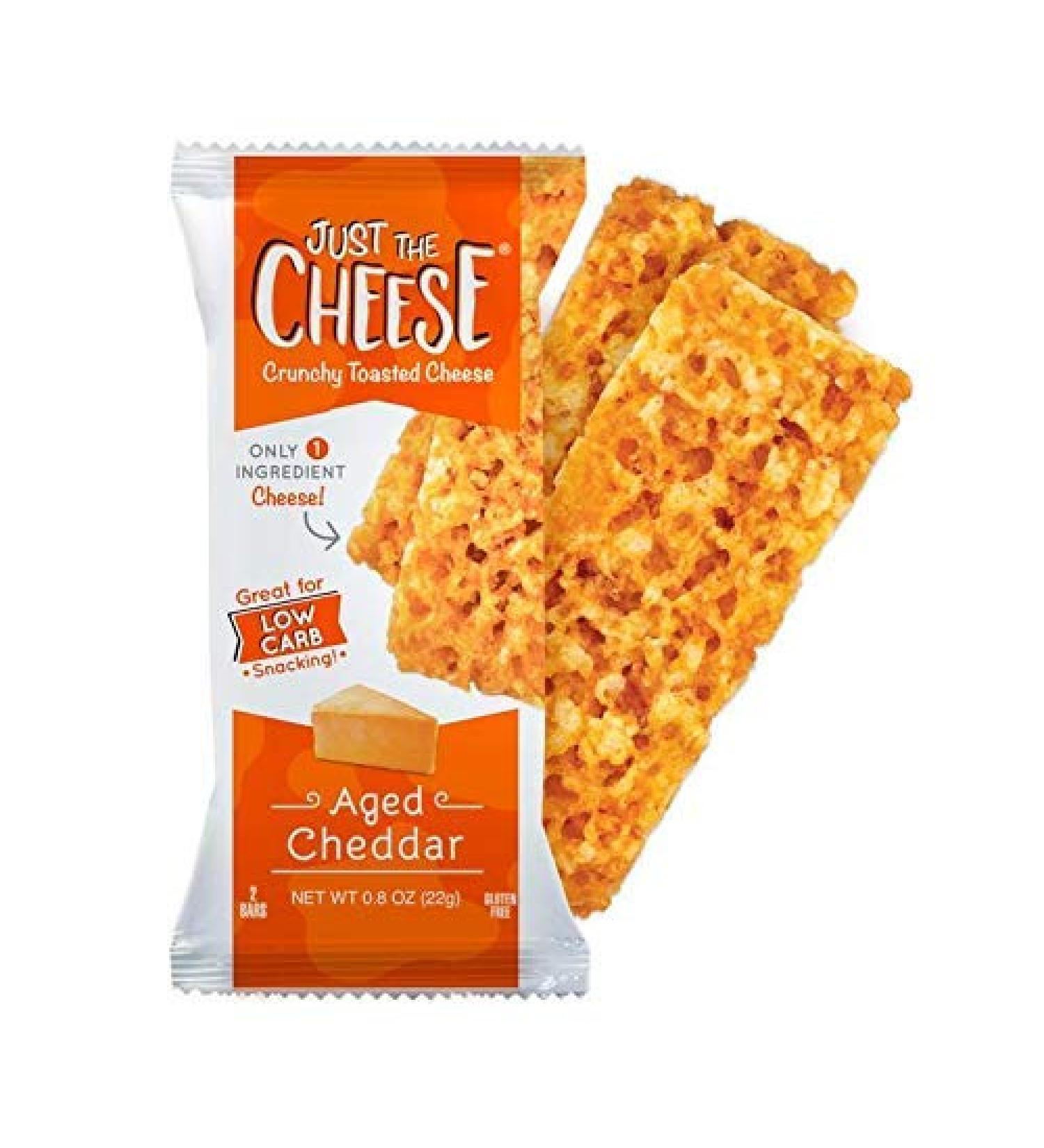 Just the Cheese Bars - Low Carb Keto Snack, High Protein & Gluten Free Aged Cheddar (10 Pack) - Buy Online on GoSupps.com