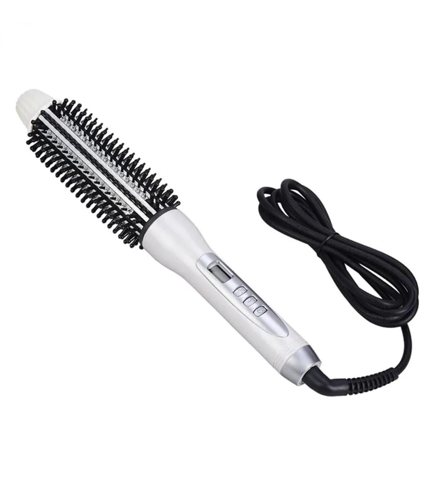 Curling Iron Brush Hair Straightener Brush Tourmaline Ceramic Hot Round Curler Comb Heated Volumizing Brush Curling Iron LCD Display Curling Wand Brush for Short&Long Hair 26mm - Buy Online on GoSupps.com