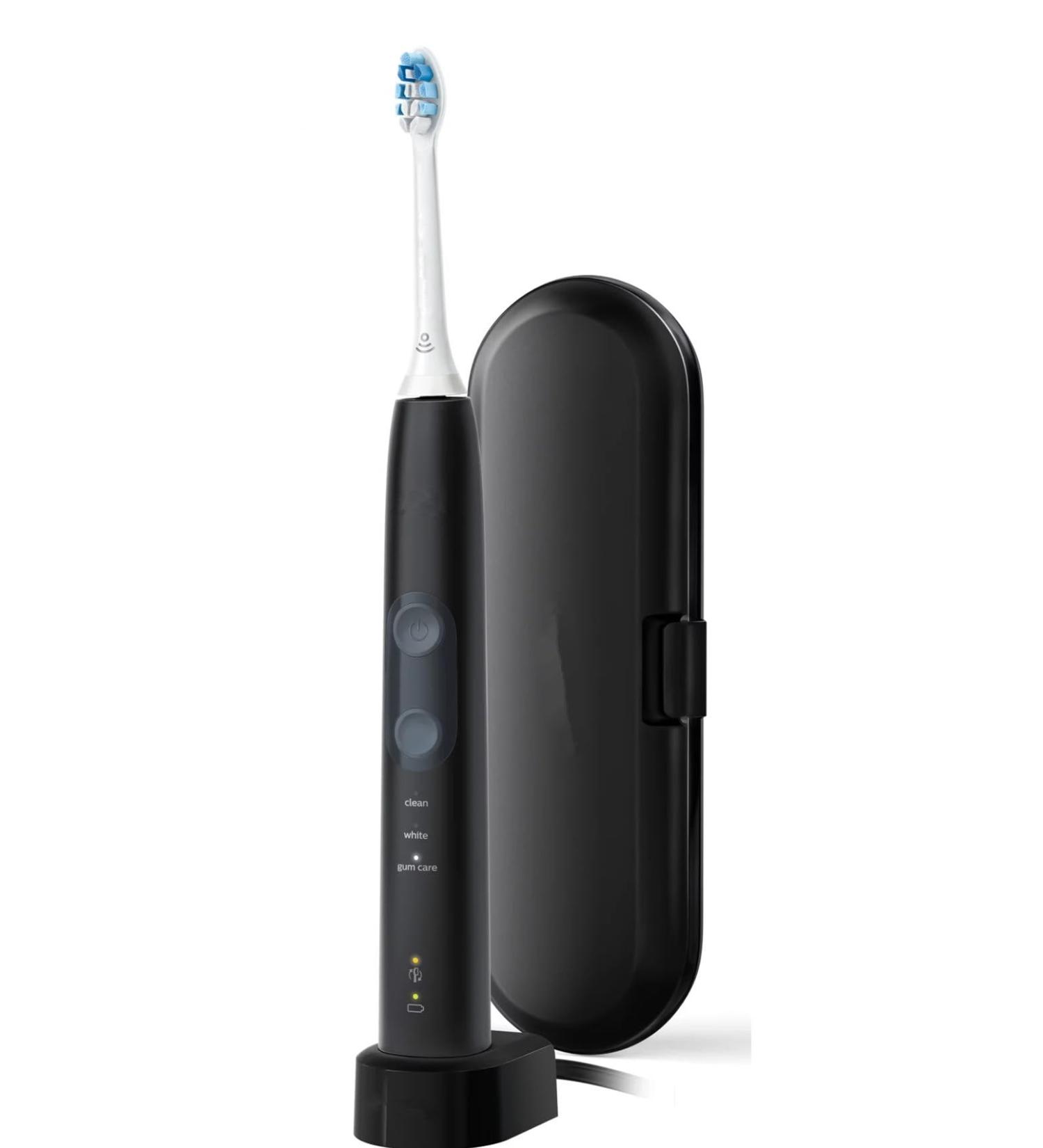 Rechargeable Electric Toothbrush with Pressure Sensor Black