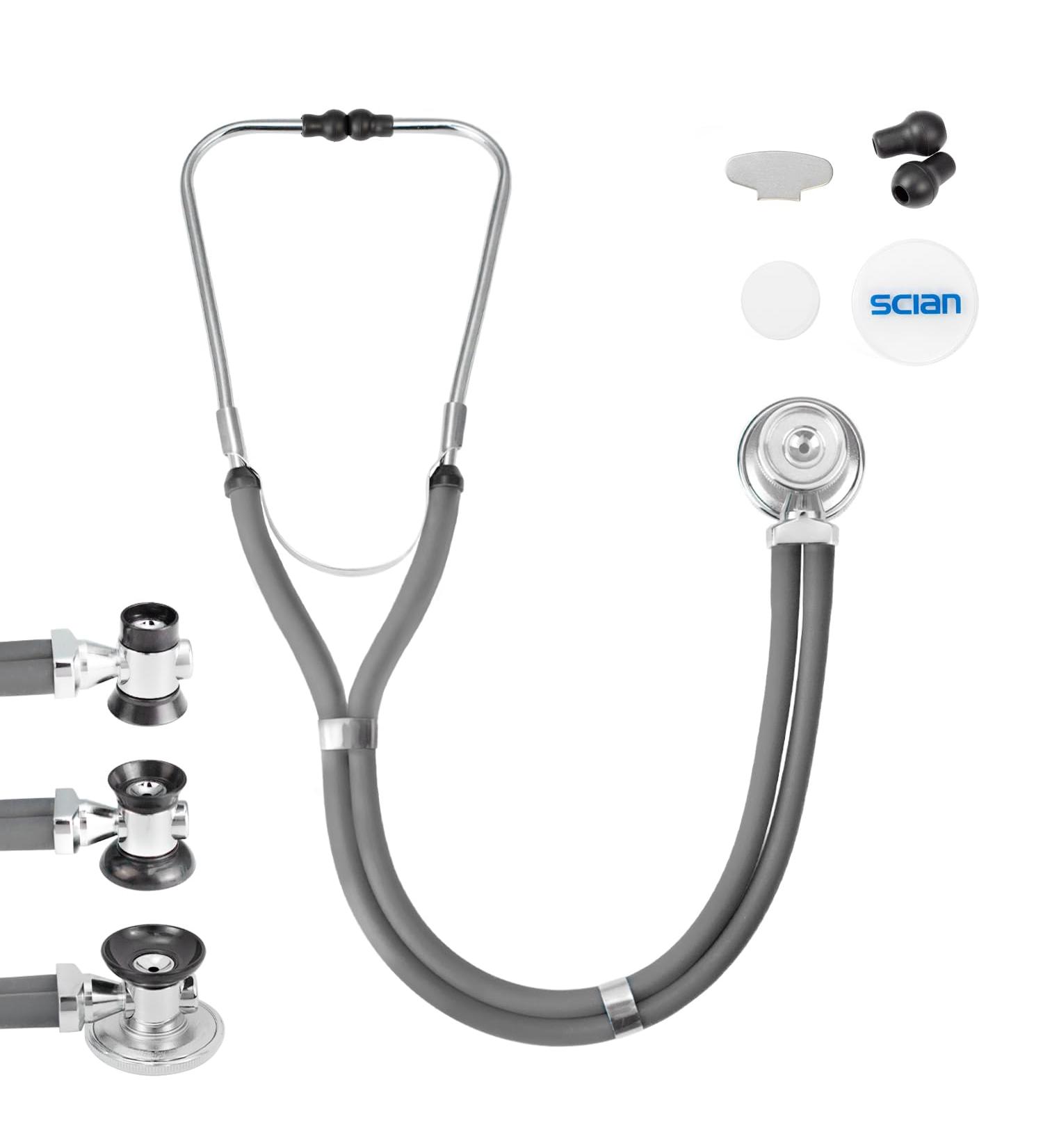 HONSUN Dual Head Stethoscope for Adults & Kids - Classic Cardiology Stethoscope for Doctors Nurses & Students - Gray - International Shipping Available - Buy Online on GoSupps.com
