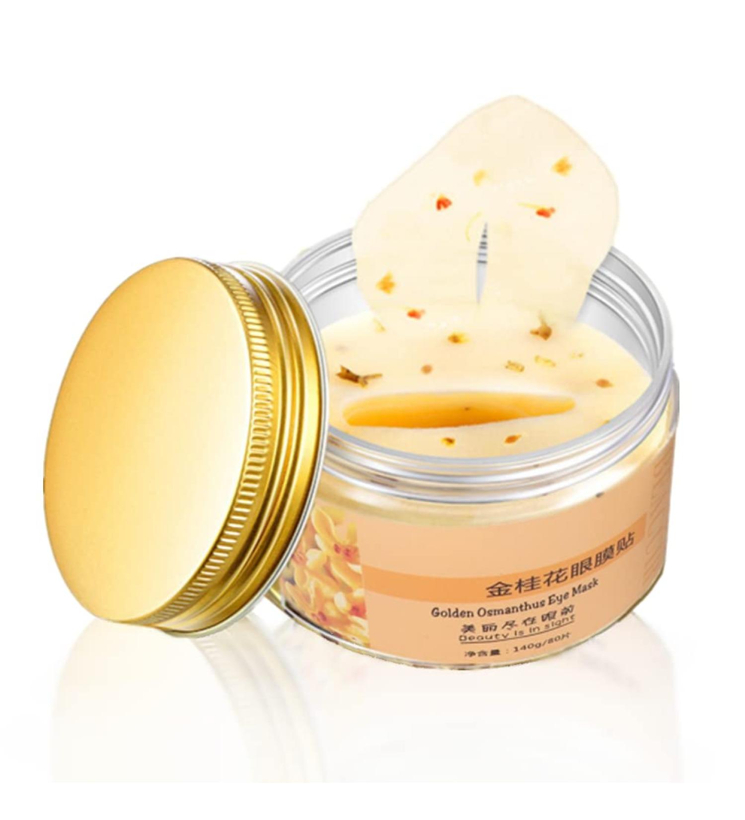 Gold Osmanthus Eye Mask 80pcs - Anti-Aging Collagen Patches for Puffy Eyes, Dark Circles, Wrinkles, and Eye Bags - Deep Moisturizing Formula with Elasticity Boost - Buy Online on GoSupps.com