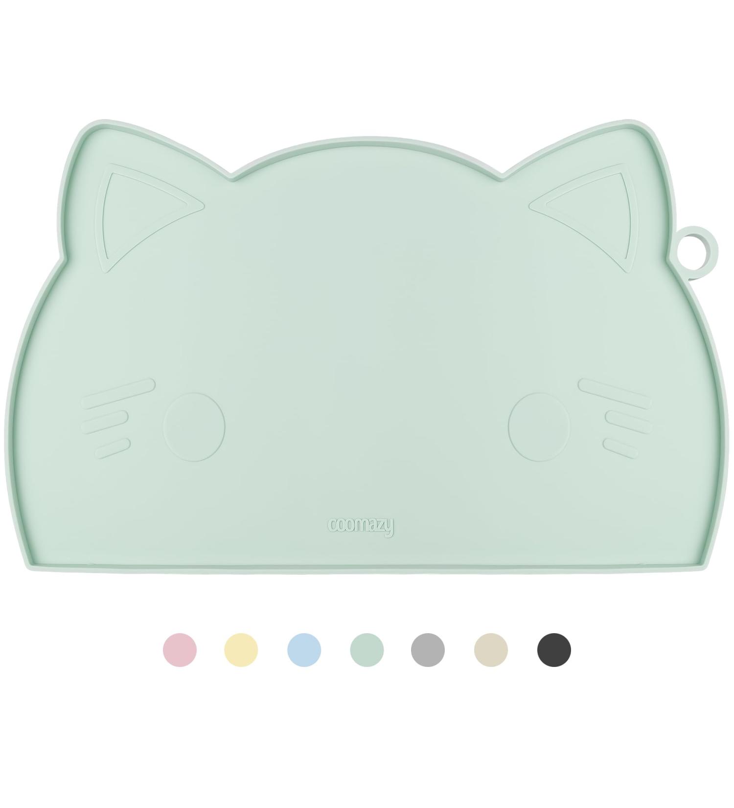 Coomazy Slipproof Pet Bowl Pad for Cats & Small Dogs - Silicone Lining Mat (45x26cm Green) - Buy Online on GoSupps.com