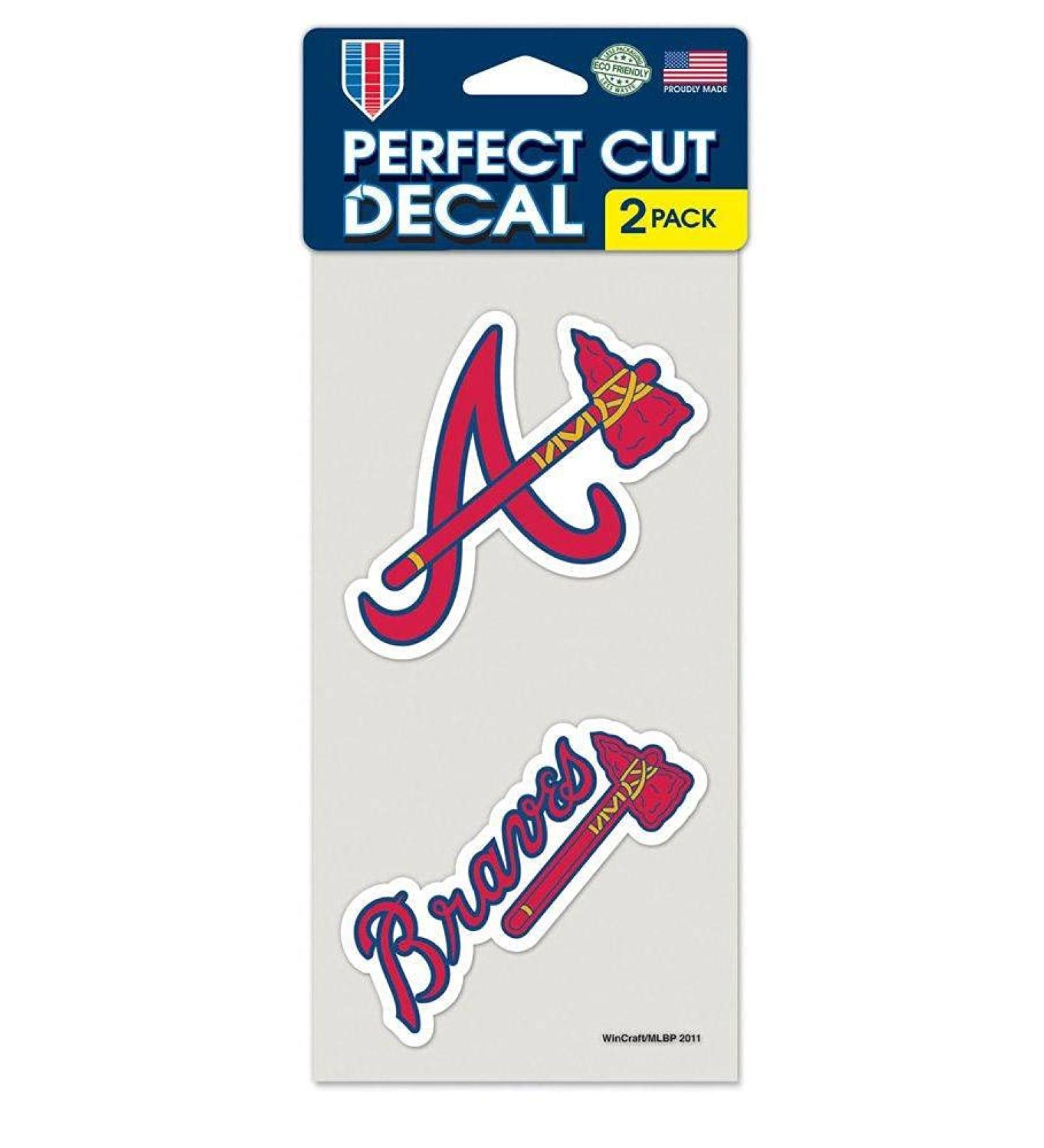 MLB 2-Piece Die-Cut Decal, 4" x 8" Atlanta Braves