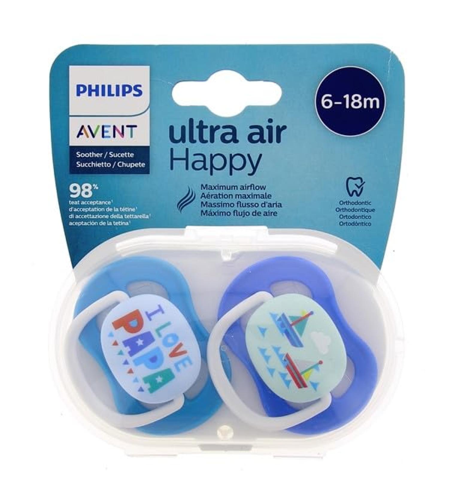 Pacifier Ultra Air 6-18 months Baby Papa Boat 2 pieces