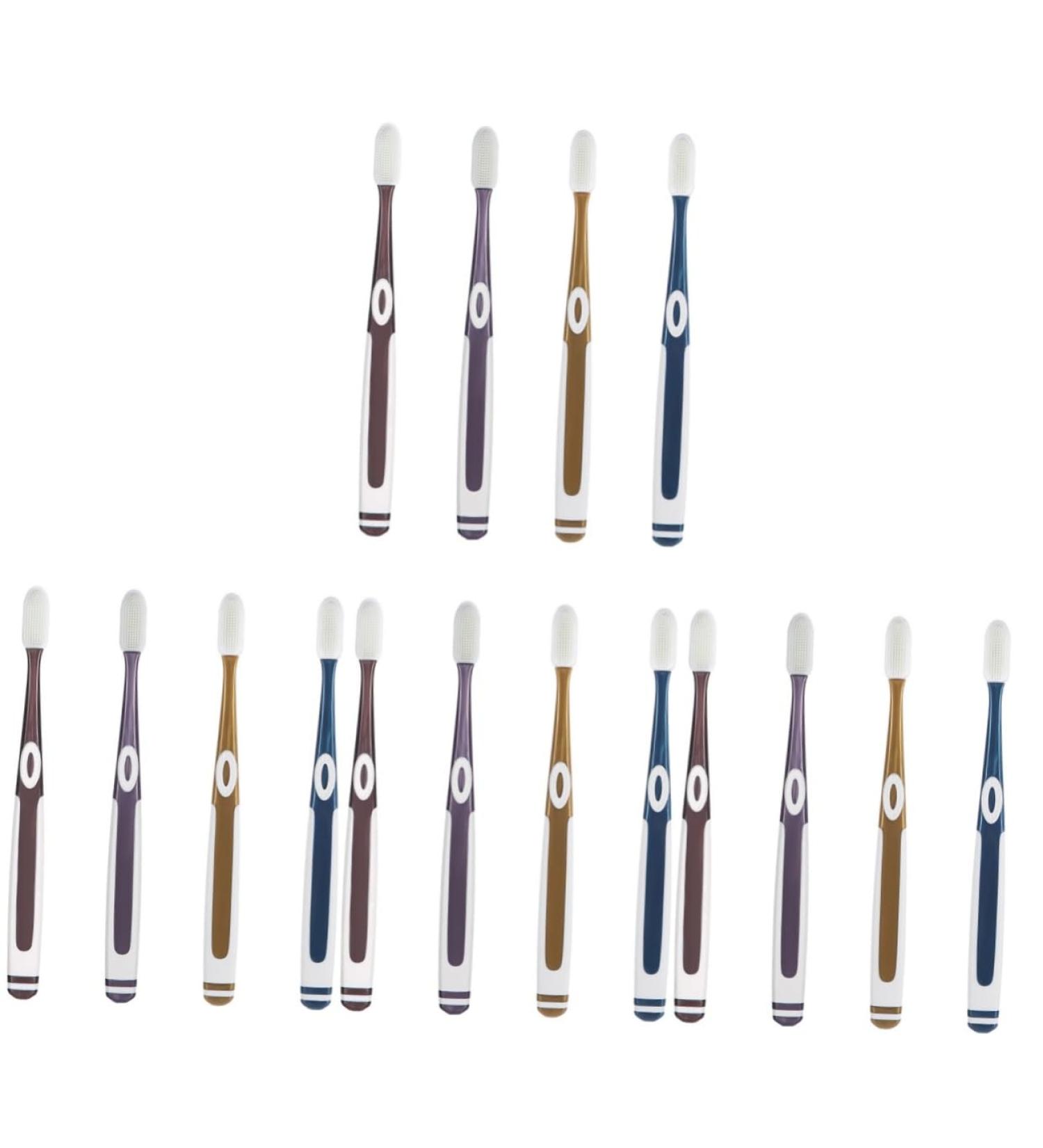 FRCOLOR Ultra Soft Nano Toothbrush Set - 4 Portable Toothbrushes for Men & Babies - Household & Travel Toothbrushes with Replacement Heads - Buy Online on GoSupps.com