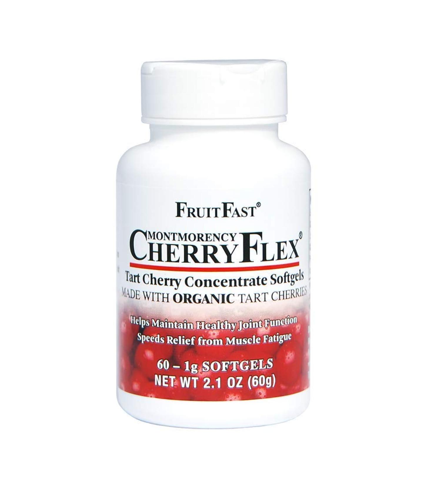 CherryFlex by FruitFast - 100% Red Tart Organic Cherry Concentrate Supplement - 60 Count - Non-GMO, Gluten Free Joint Health - 1 Pack - Buy Online on GoSupps.com