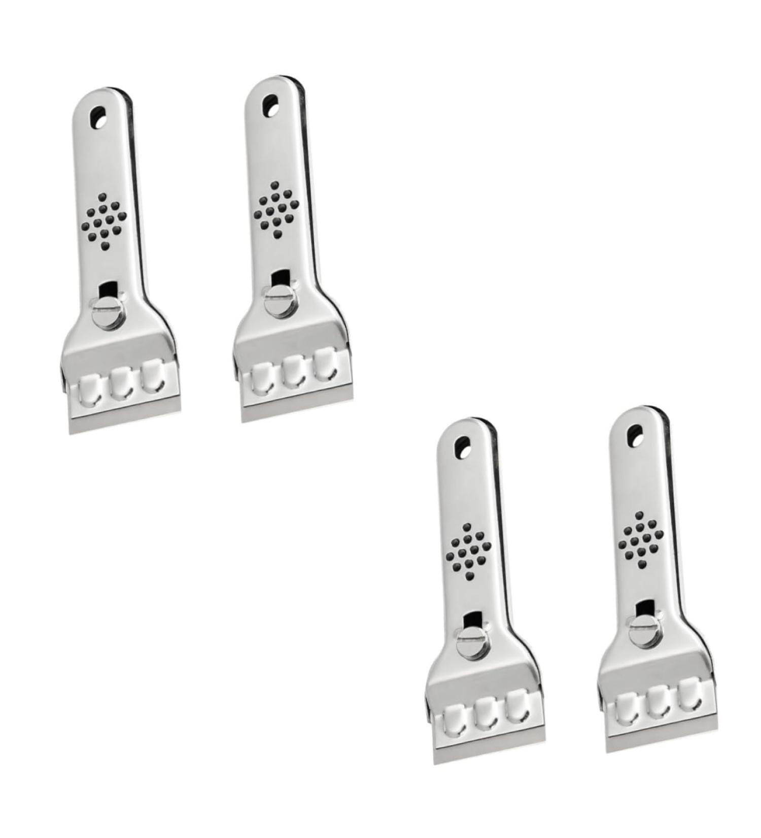 Uonlytech 4-Pack Stainless Steel Tiled Tools | Industrial Floor Scrapers & Glass Wall Removers | Durable 13.5x4.5cm Blades - Perfect for Cleaning & Cosmetics - Buy Online on GoSupps.com