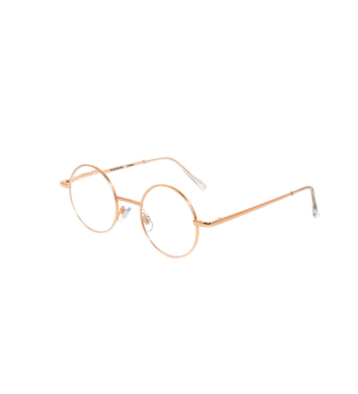 Rainbow Retro Round Reading Glasses for Men & Women - 60s Lennon Style (+2.00D) | International Shipping - Buy Online on GoSupps.com