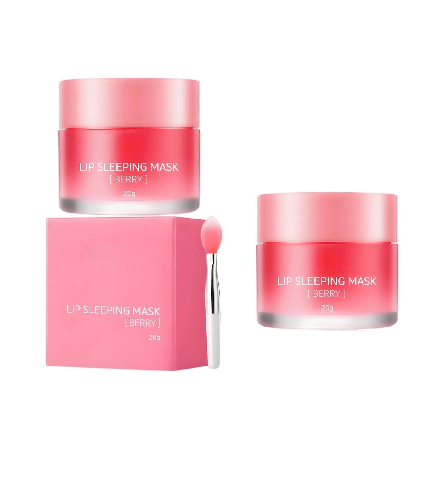  Wootapson 2PC Lip Sleep Mask For Lips Moisturizing Night Mask Strawberry Lip Sleeping Mask Exfoliate Moisturize Reduce Lip Wrinkles Lip Care - Buy Online on GoSupps.com