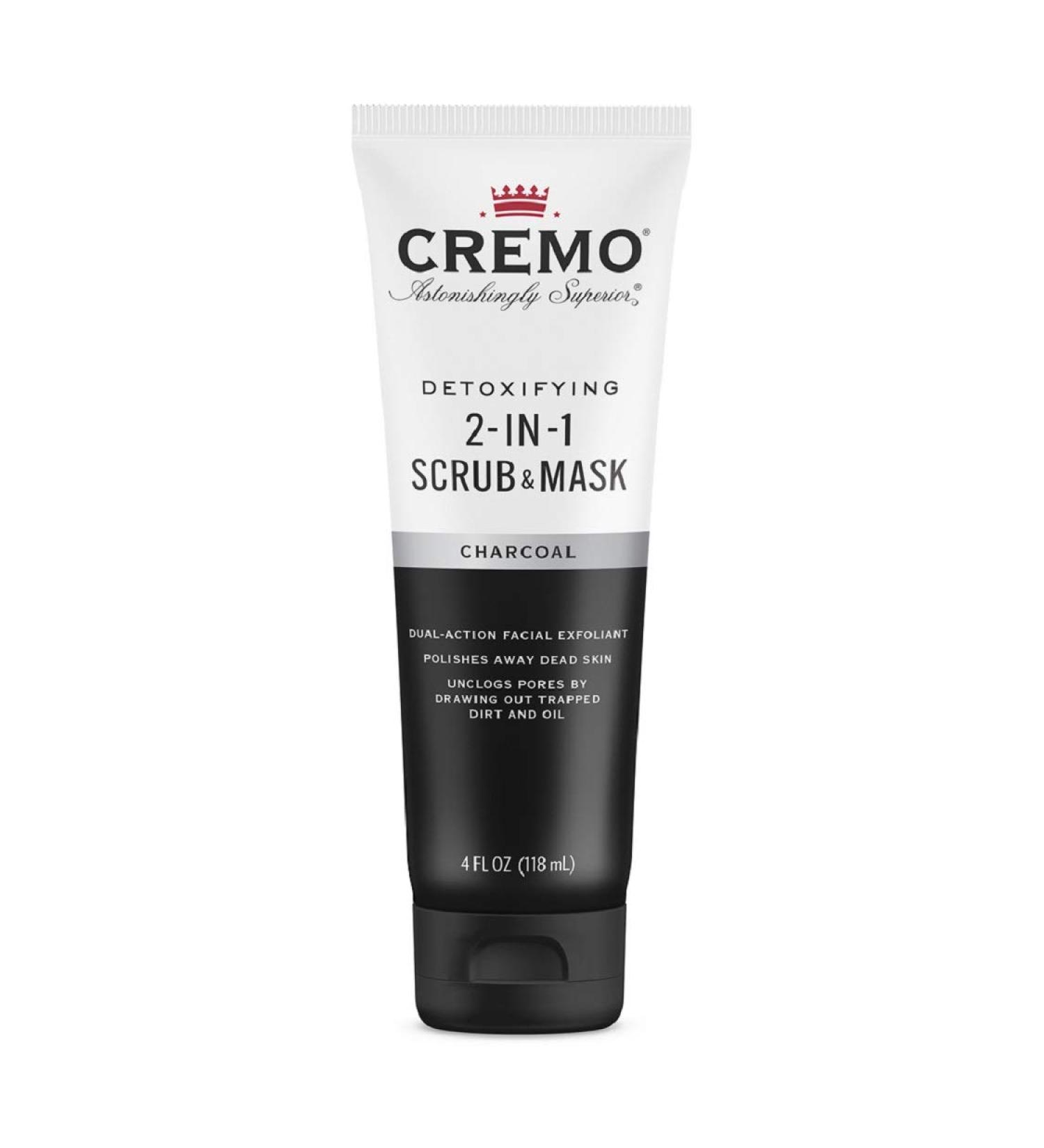 Cremo Detoxifying 2-in-1 Scrub & Mask with Activated Charcoal - 4 oz - Buy Online on GoSupps.com