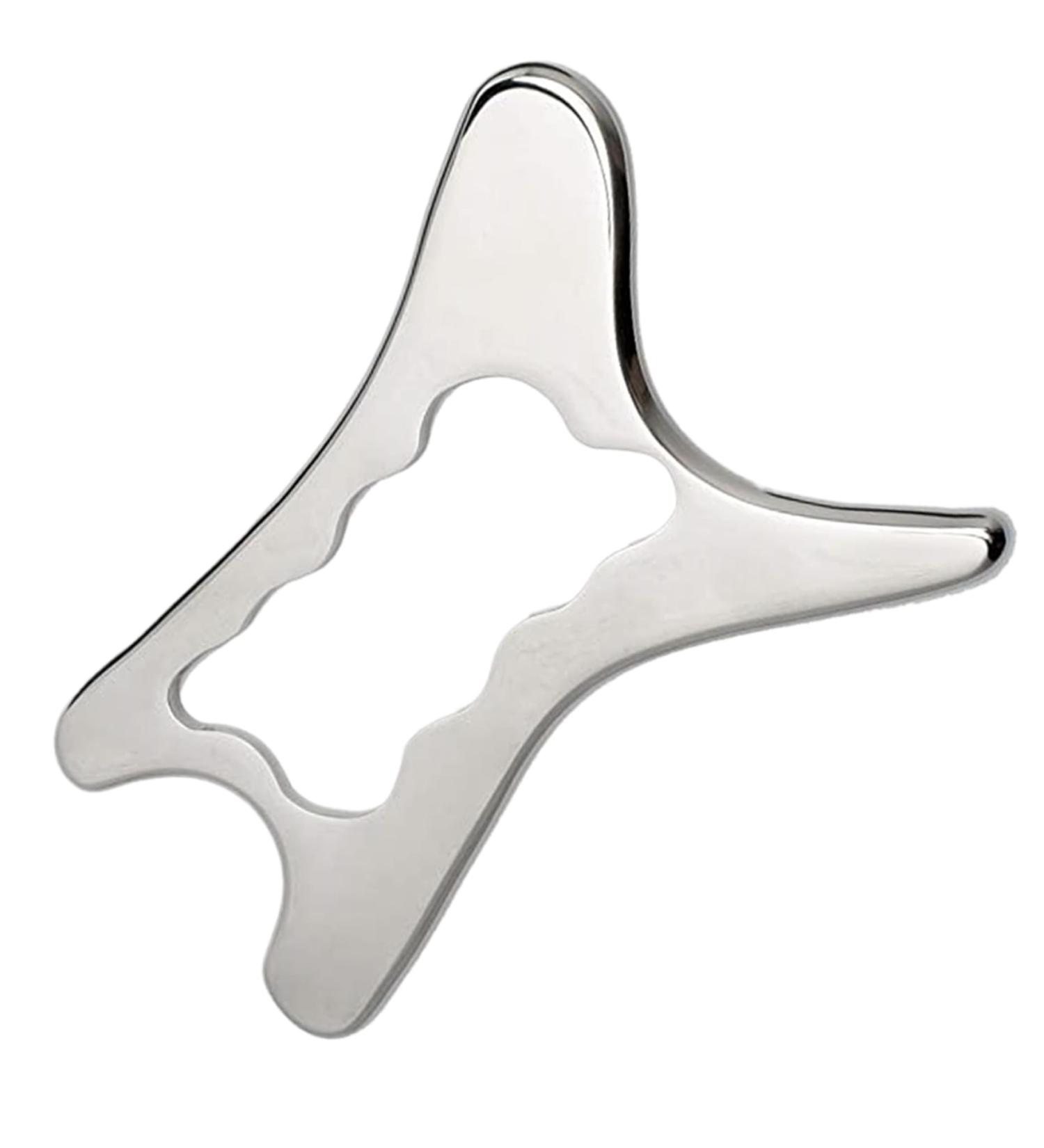 Stainless Steel Gua Sha Tool | 5.9x3.2 Inch Muscle Scraping for Pain Relief & Fatigue | Body Gua Sha with Handle for Back Legs Arms Neck & Shoulders - International Shipping Available - Buy Online on GoSupps.com