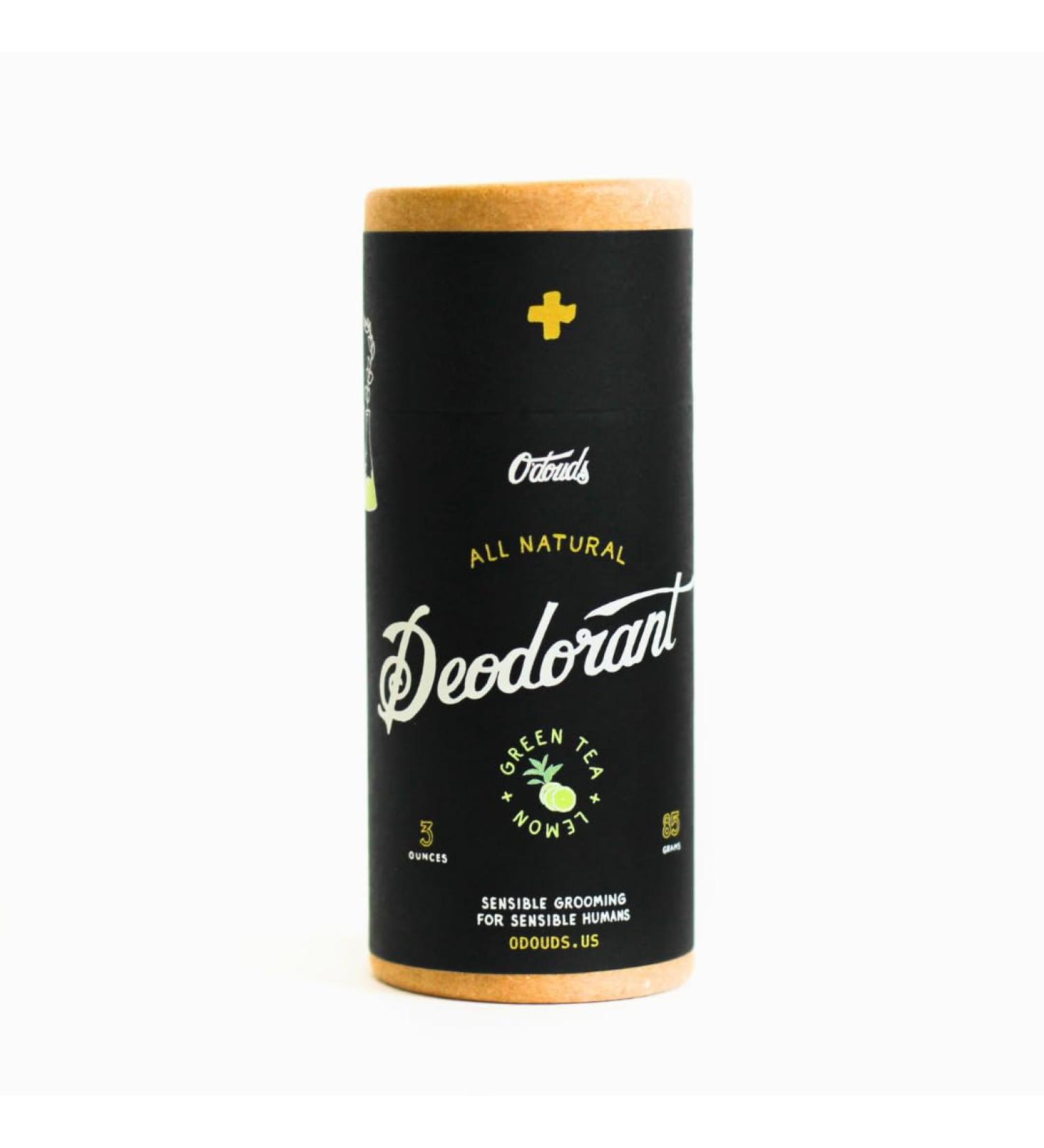 O'Douds Natural Deodorant - Aluminum Free Paraben Free Vegan Deodorant for Men & Women - Long-Lasting Protection & Gentle Formula for All Skin Types - Green Tea & Lemon 3 oz. - Buy Online on GoSupps.com