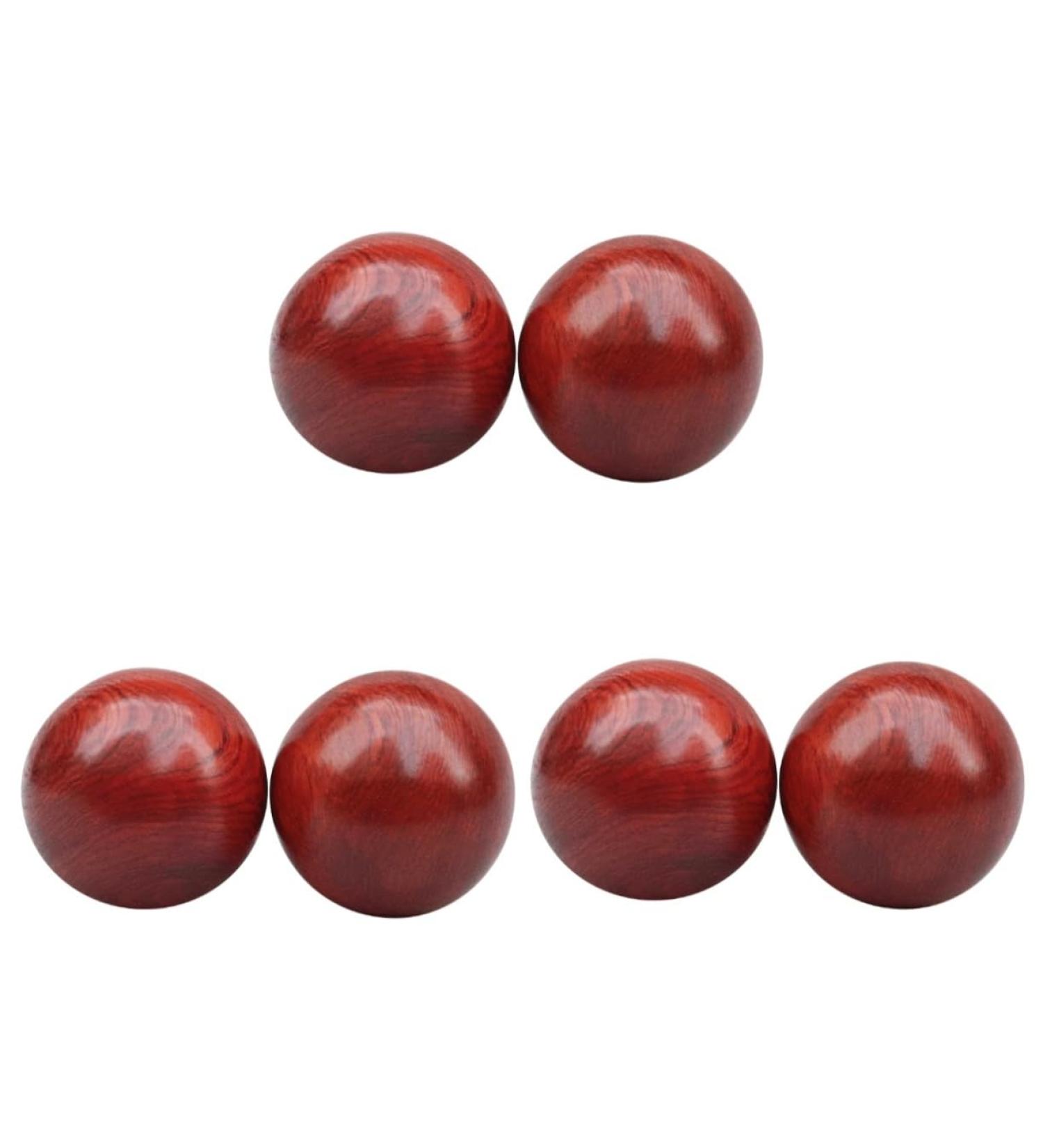 TOVINANNA 6 Wooden Massage Balls Rosewood & Bamboo Roller for Muscle Relief & Hand Exercise Deep Tissue Therapy for Fitness - Buy Online on GoSupps.com