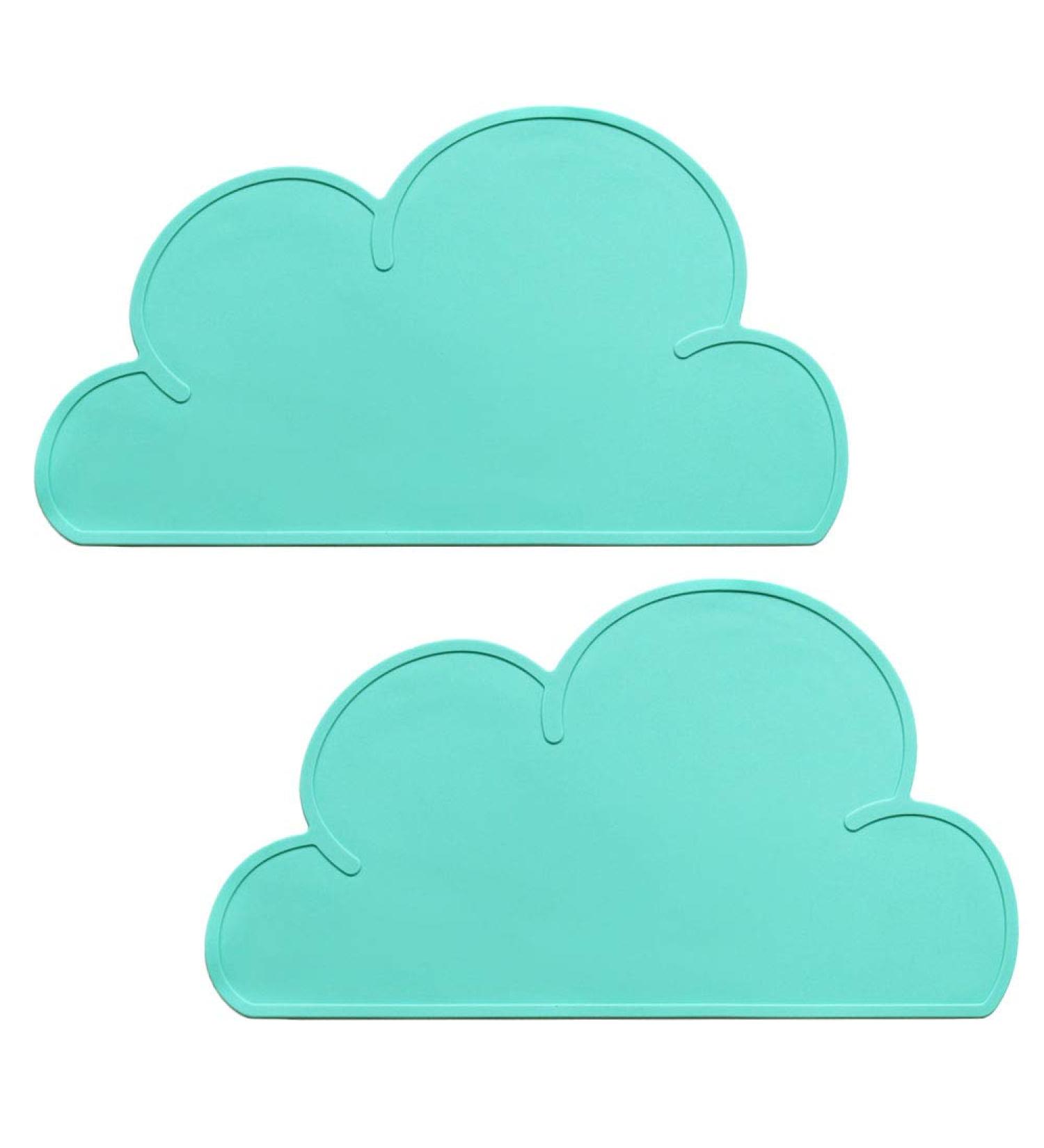YOCZOX Kids Silicone Cloud Placemats - 2 PCS, Non-Slip, Heat Resistant, Portable Tableware for Toddlers - Green - Buy Online on GoSupps.com