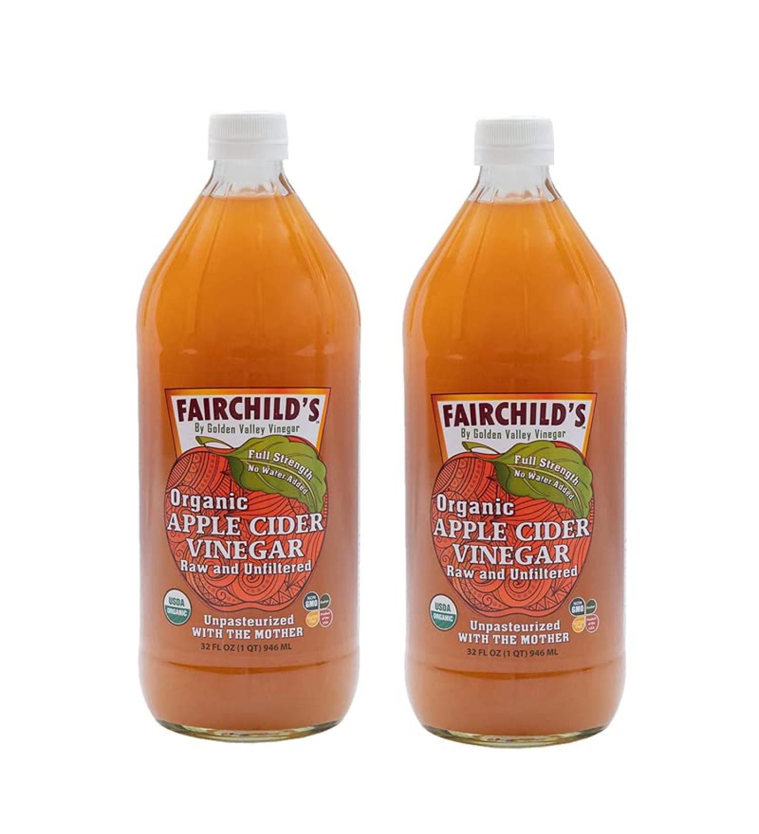 Fairchild's Organic Raw & Unfiltered Apple Cider Vinegar 32 oz - 2 Pack - Buy Online on GoSupps.com