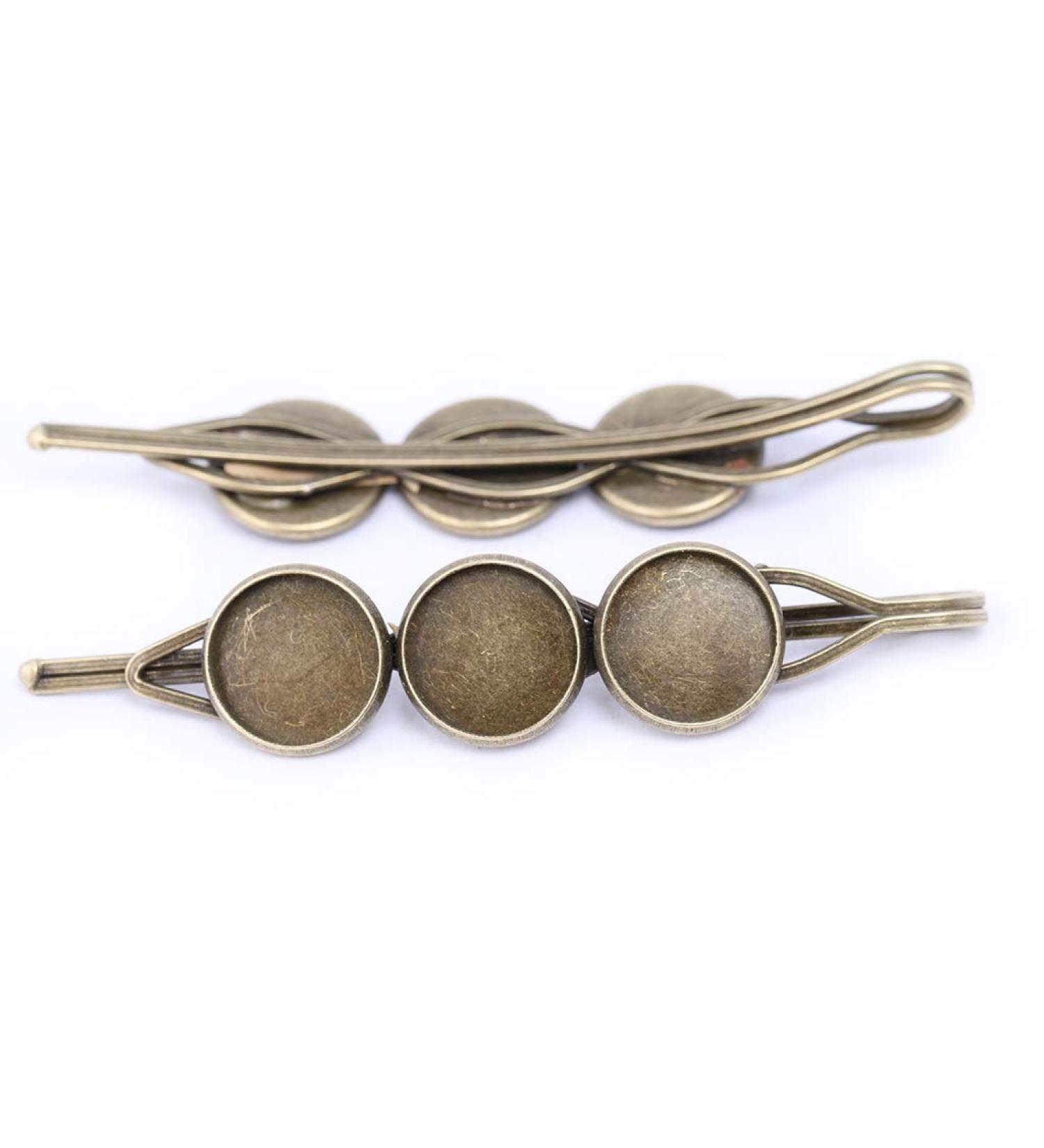Reidgaller 20pcs Antique Bronze 12mm Cabochon Hair Clip Base Setting Trays - DIY Bezel Blanks for Hairclip Making - Buy Online on GoSupps.com