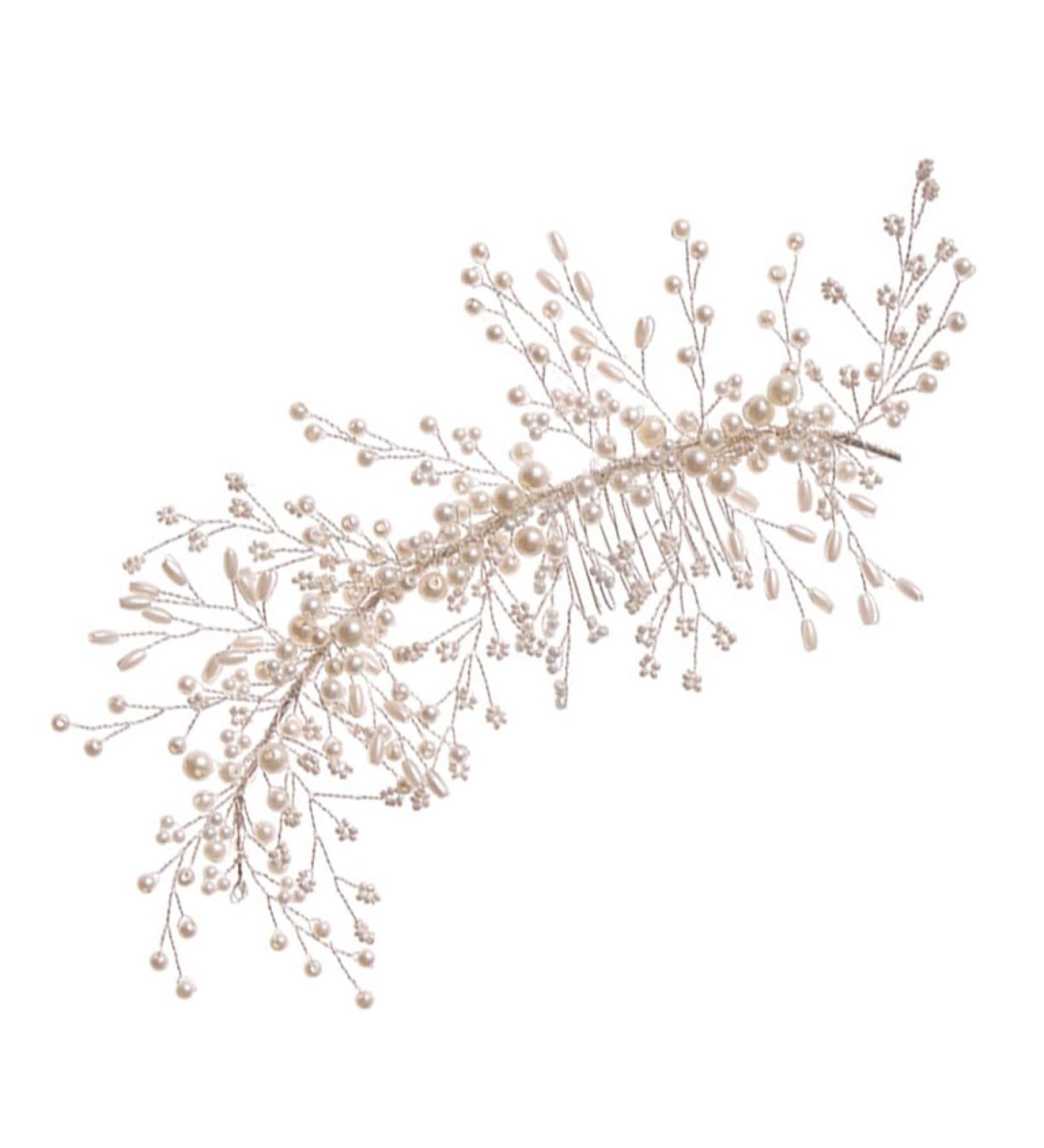 DOITOOL Braided Pearl Hair Comb Headwear Styling Hair Clips Hair Clip for Wedding Rhinestone Hair Clip Wedding Hair Clips Pearls Hair Comb White Abs Hair up Dinner Party Dress - Buy Online on GoSupps.com