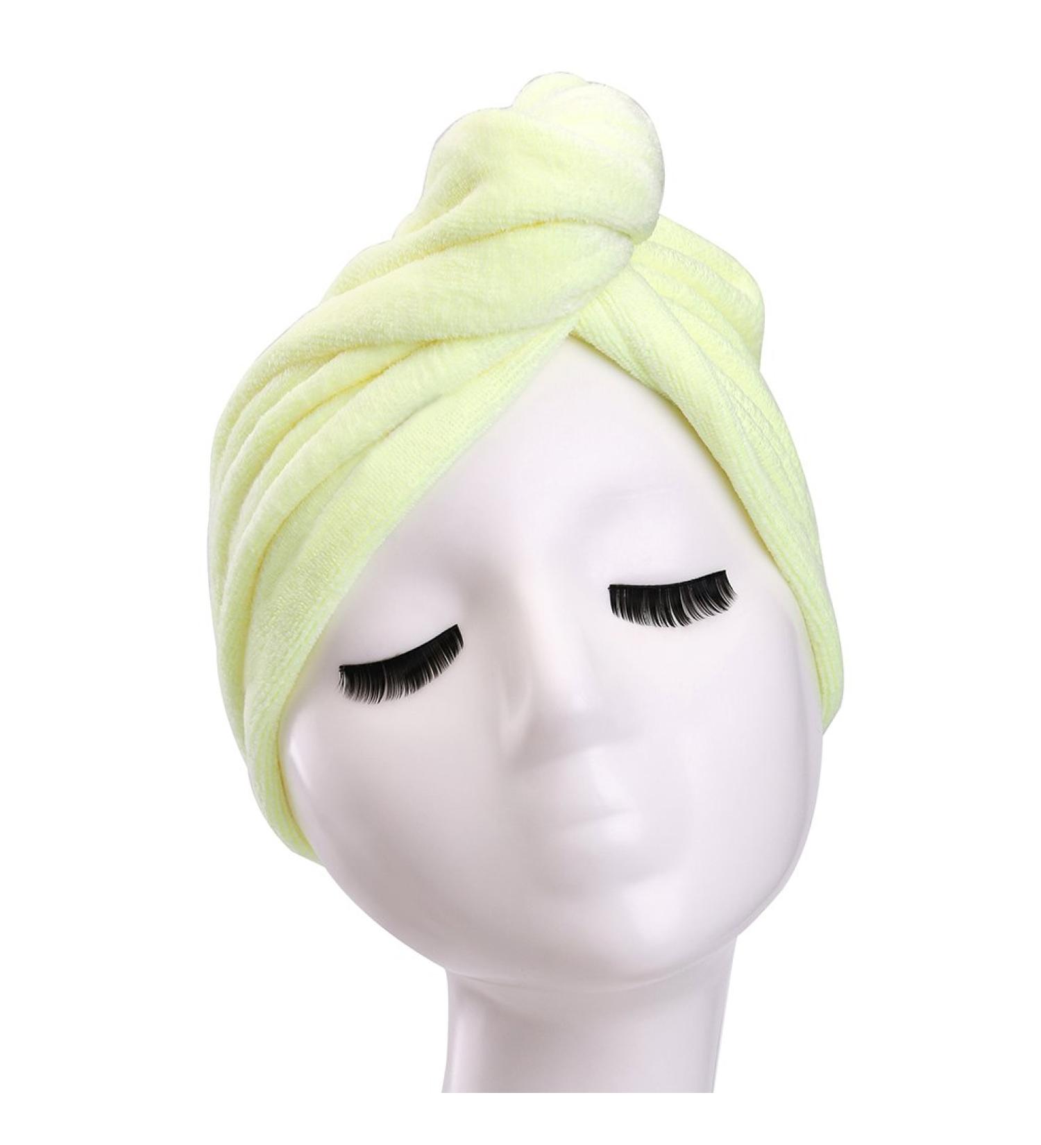 YYXR Ultra Absorbent Microfiber Hair Drying Towel | Twist Hair Turban Wrap - Yellow - Perfect for Fast Drying & Travel - Buy Online on GoSupps.com