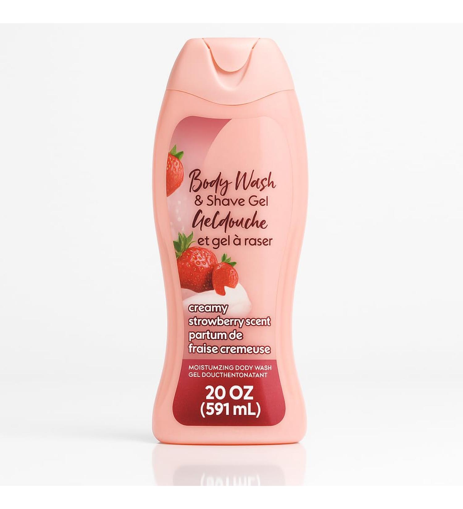 Body Wash and Shave Gel with Creamy Strawberry Aroma 20 fl oz Bottle for Daily Shower Use Smooth Lather Formula for Regular Bathing and Routine Personal Care - Buy Online on GoSupps.com