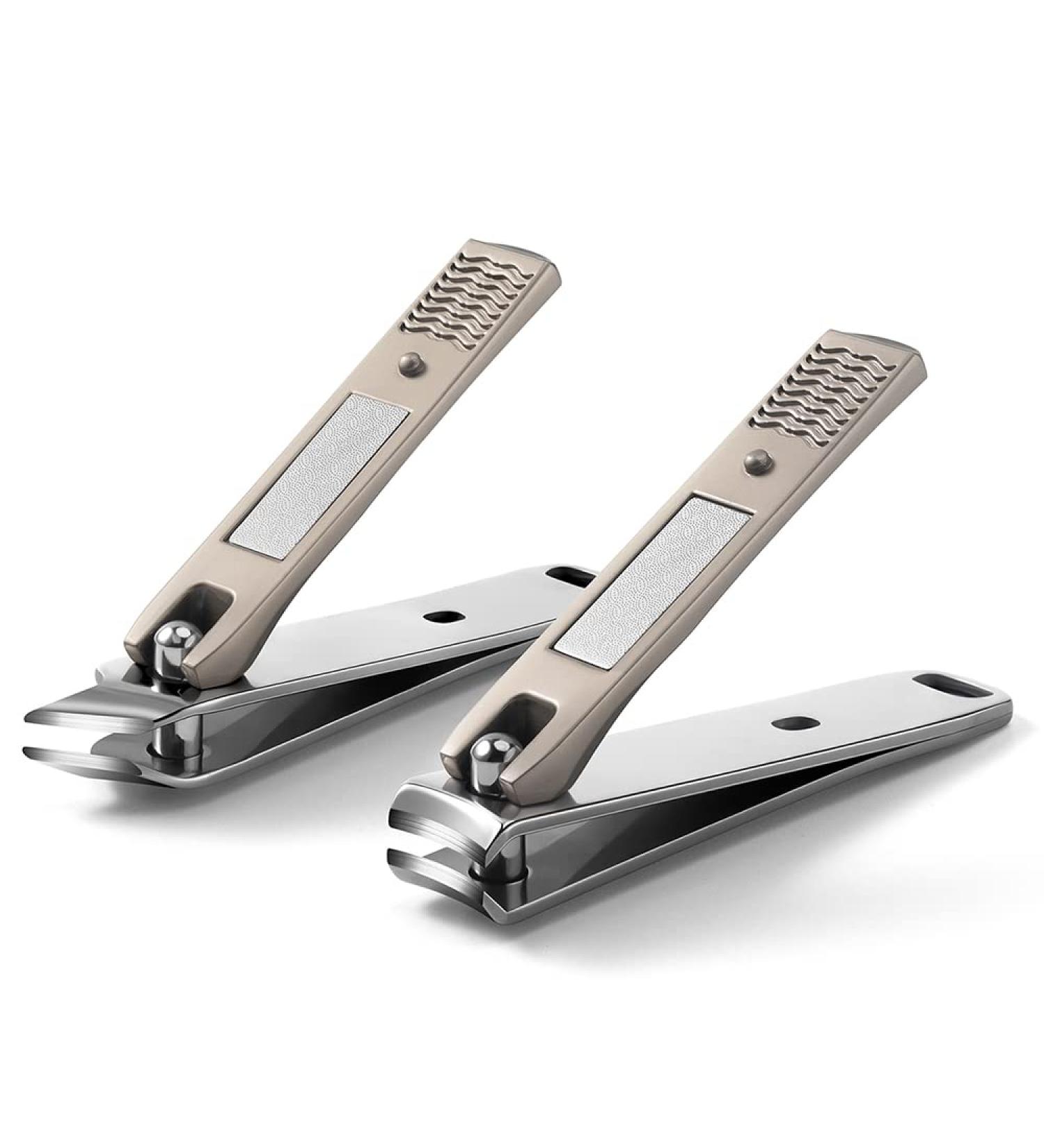 BEZOX Ultra Sharp Stainless Steel Nail Clipper Set for Thick and Ingrown Nails 2 PCS Cutter for Women and Men (Light Grey) - Buy Online on GoSupps.com
