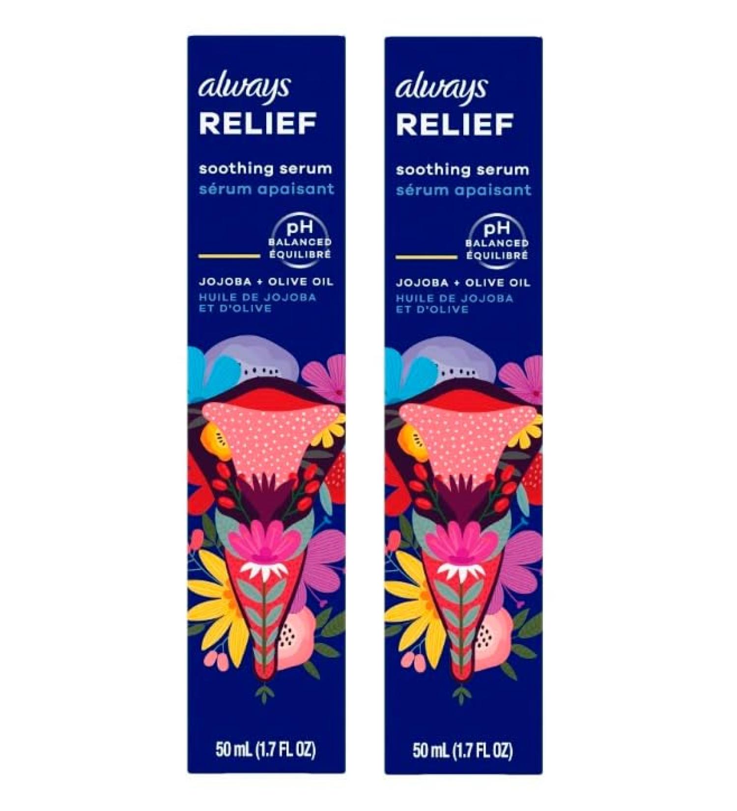 Always Relief pH Balanced Soothing Serum with Jojoba and Olive Oil 1.7 fl oz /50 mL - Pack of 2 - Buy Online on GoSupps.com