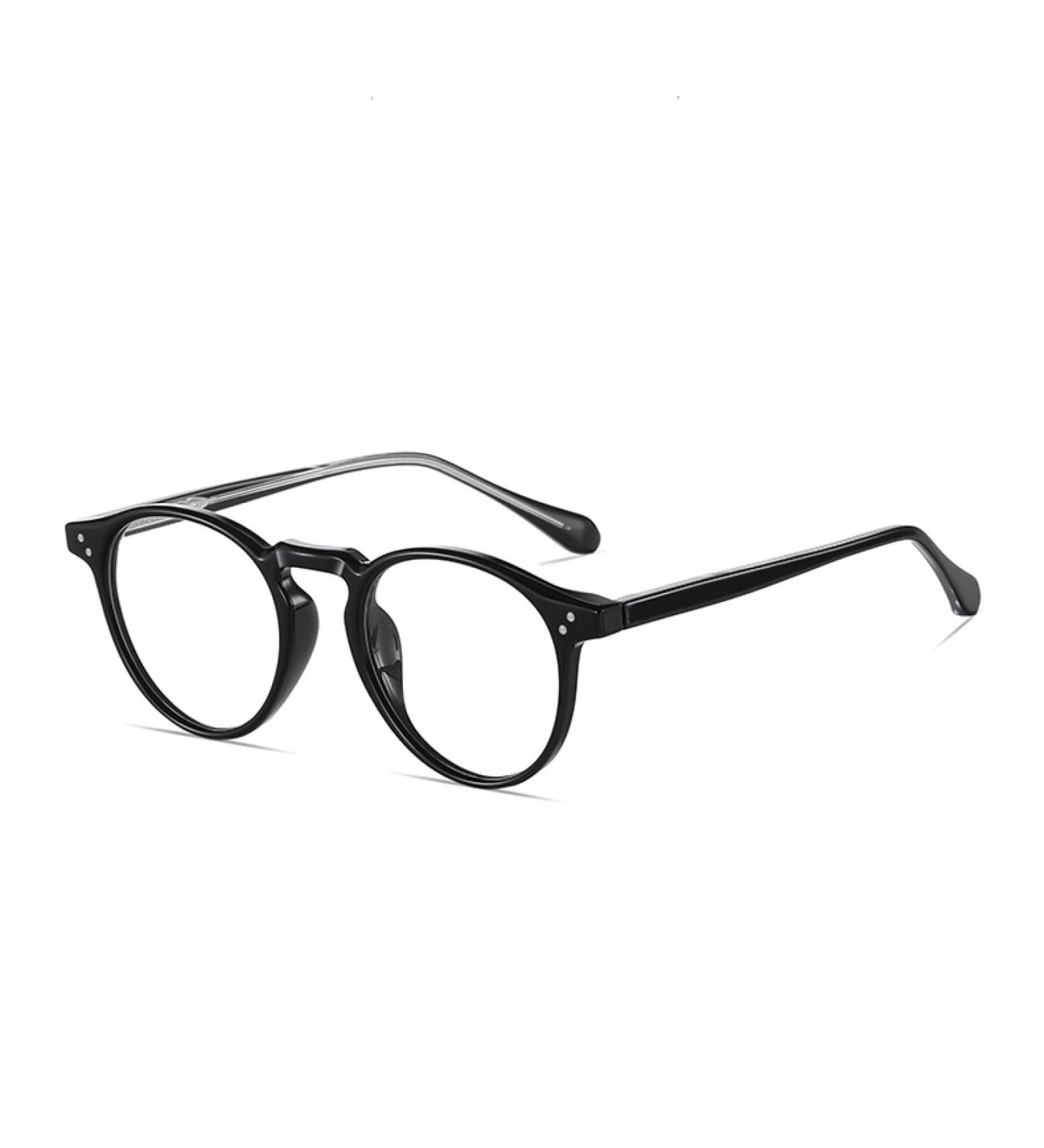 SERONI Pin Temples Round TR90 Blue Light Blocking Glasses for Women & Men - Anti-UV Computer & Reading Glasses in Black (47mm - Buy Online on GoSupps.com