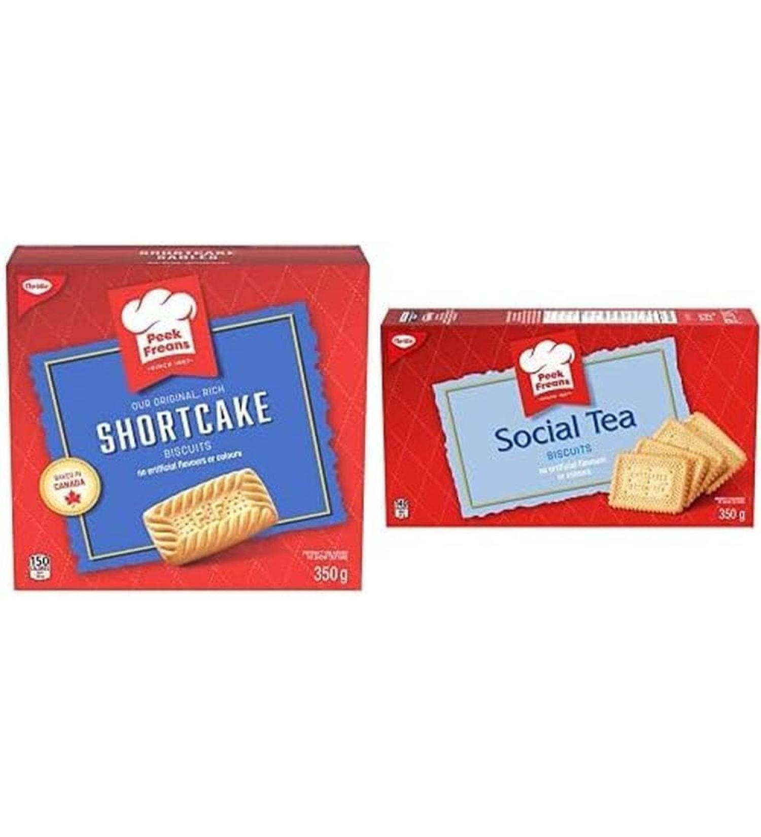 Peek Freans Shortcake Biscuits 1 Box (350g) with Peek Freans Social Tea Cookies 350g