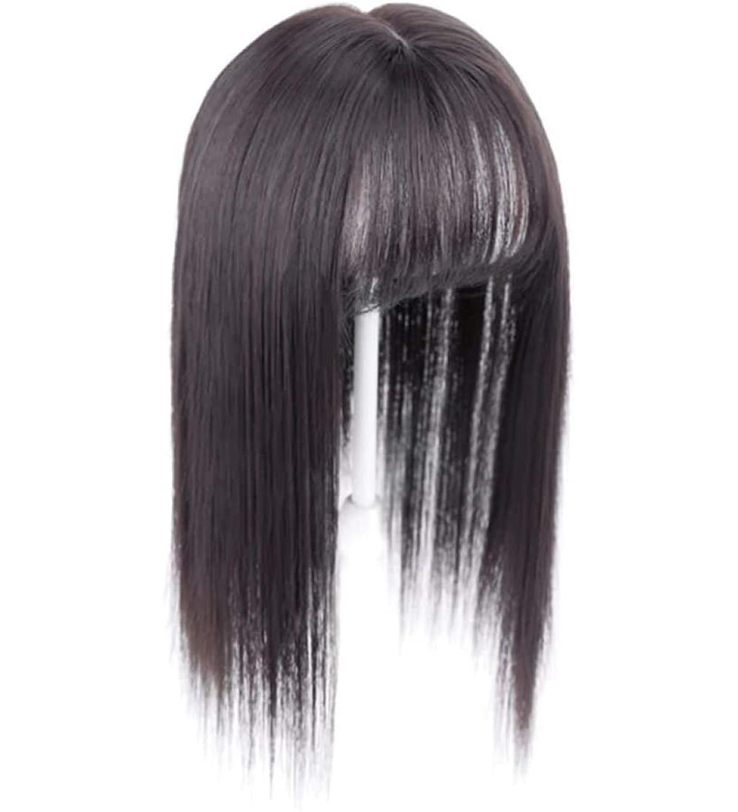 Shop Clip-in Hair Topper for Women | 45 cm Natural Black Crown Toupet for Gray & Showered Hair - Buy Online on GoSupps.com