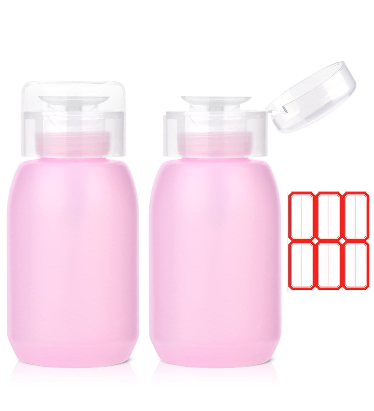 Acetone Pump Dispenser 2 Pack - 200ml Empty Pump Bottle for Nail Polish & Makeup Remover - INFILILA Push Down Pump for Alcohol - Toner Dispenser - Buy Online on GoSupps.com