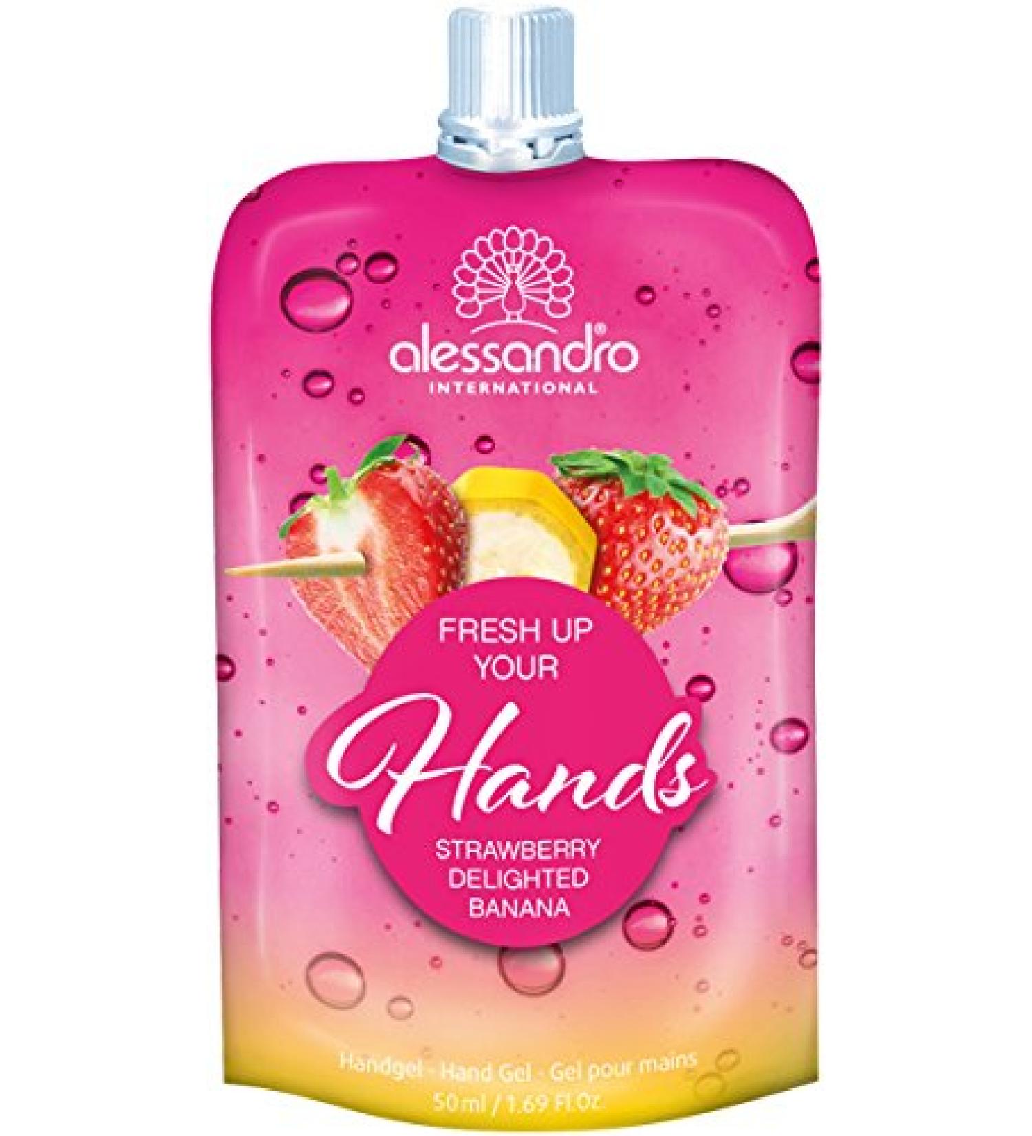 Alessandro Hand Care Fresh Up Your Hands Hand Gel Strawberry Delighted Banana 50 ml