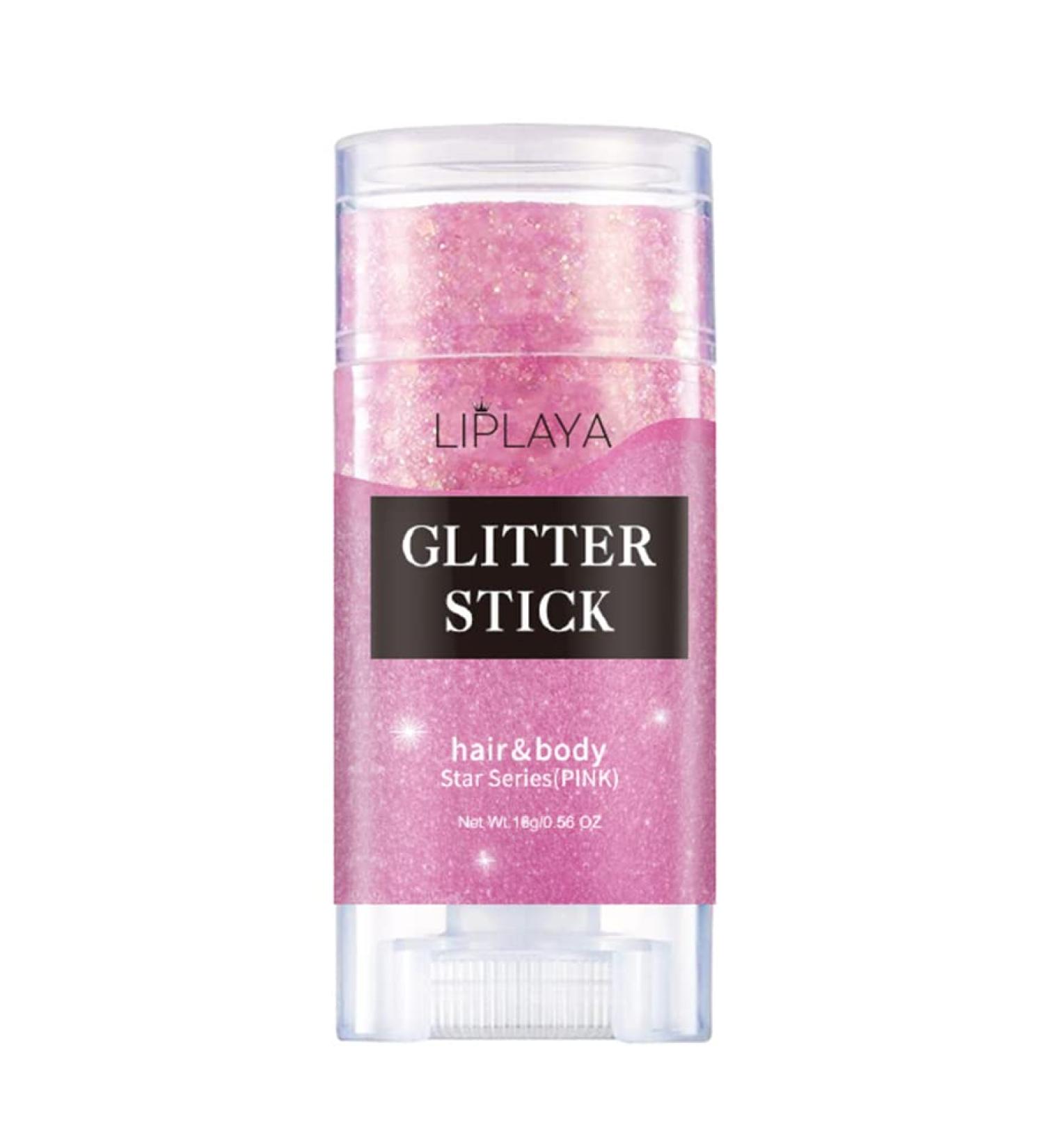 Yeweian Pink Glitter Stick for Face, Body, Lips, Eyes, Nails, and Hair - Holographic Makeup for Singer Concerts and Mardi Gras - Buy Online on GoSupps.com