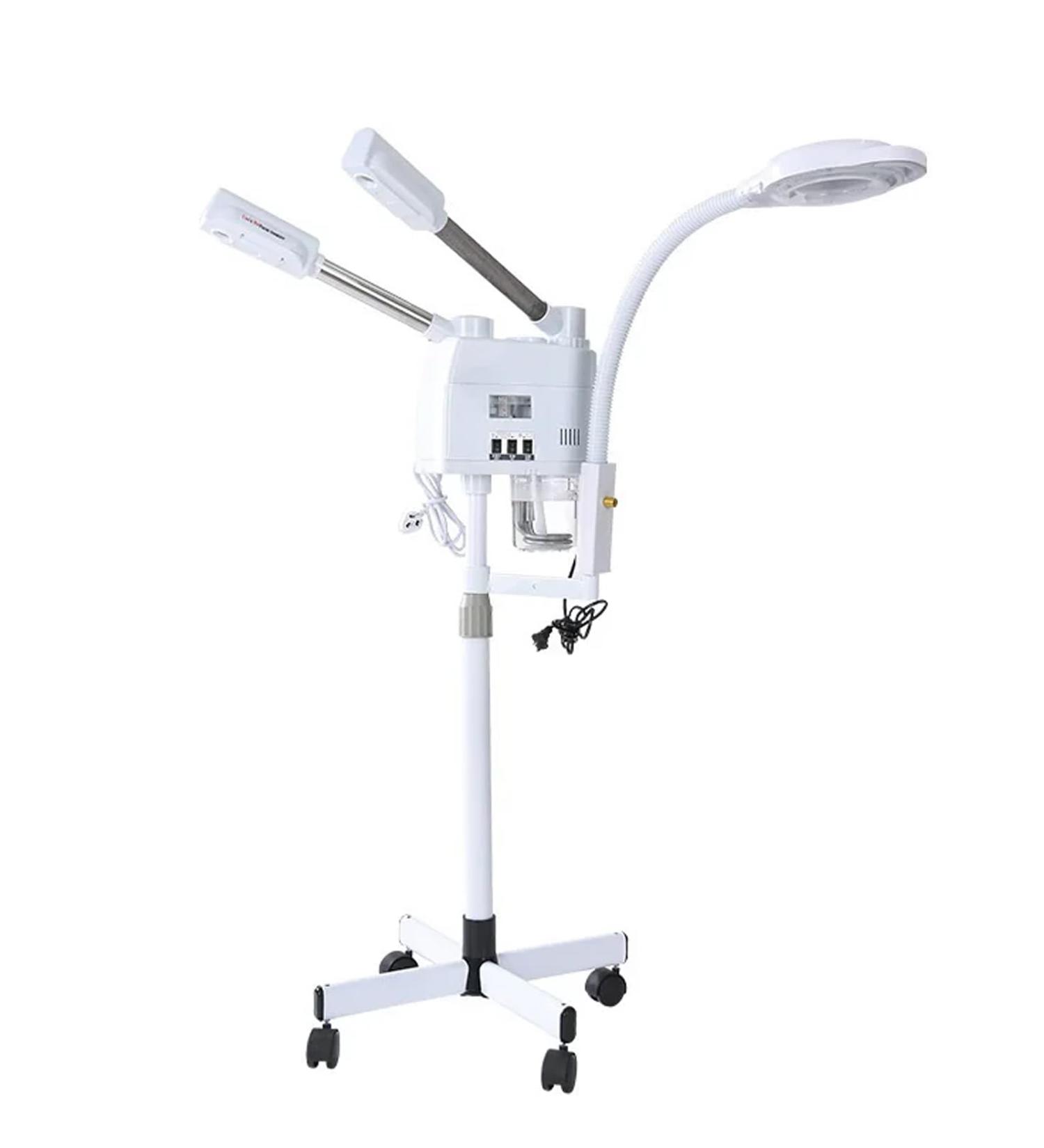 3 in 1 Professional Facial Steamer Rolling Face Steamer with 8X Magnifying Lamp and Automatic Power-Off for Water Shortage Function Hot and Cold Spray Design for Home and Professional Beauty Salon - Buy Online on GoSupps.com
