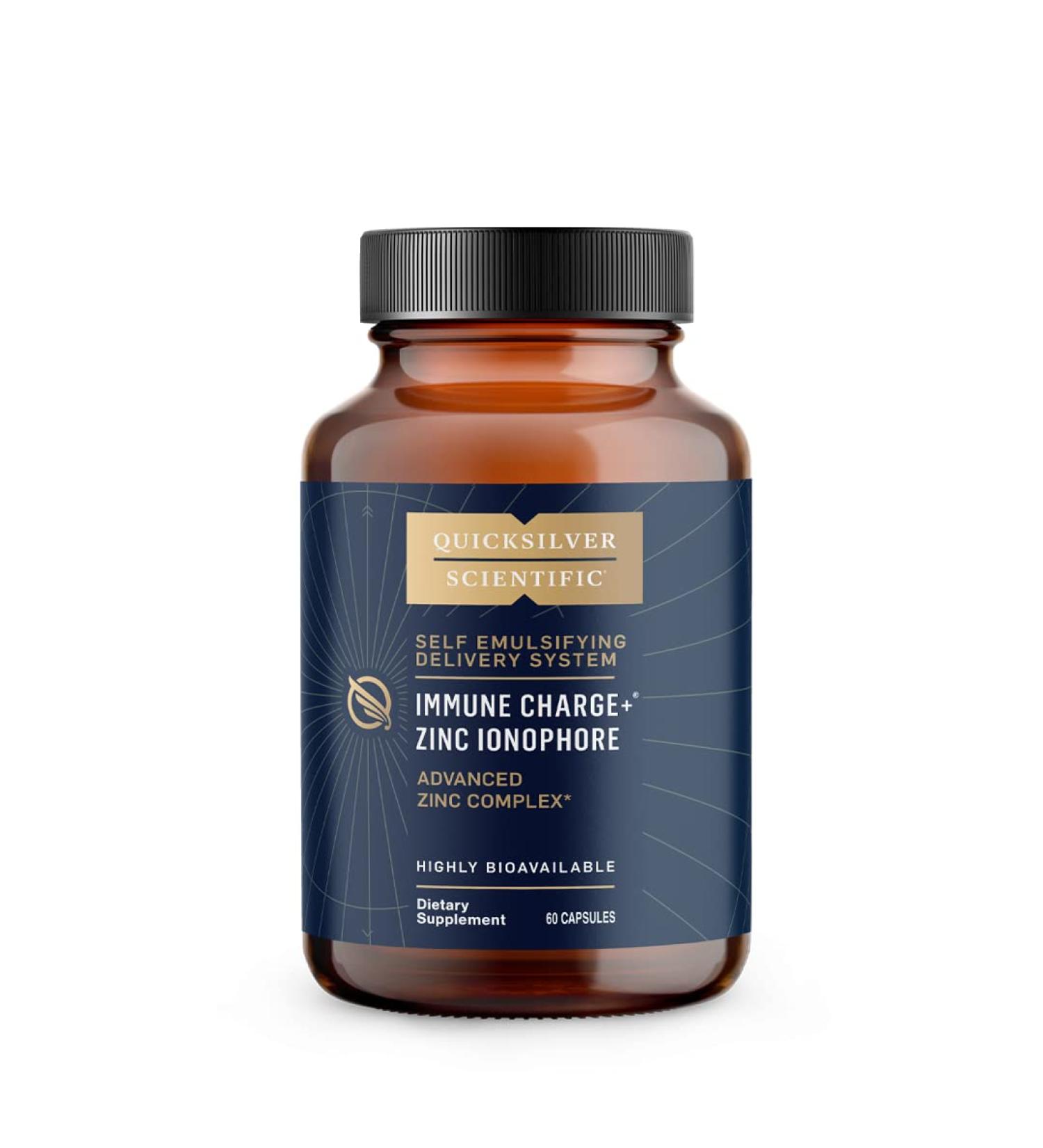 Quicksilver Scientific Immune Charge+ Zinc Ionophore - Zinc Supplement with Quercetin, Luteolin, Hesperetin for Immune & GI Support (60 Softgels) - Buy Online on GoSupps.com