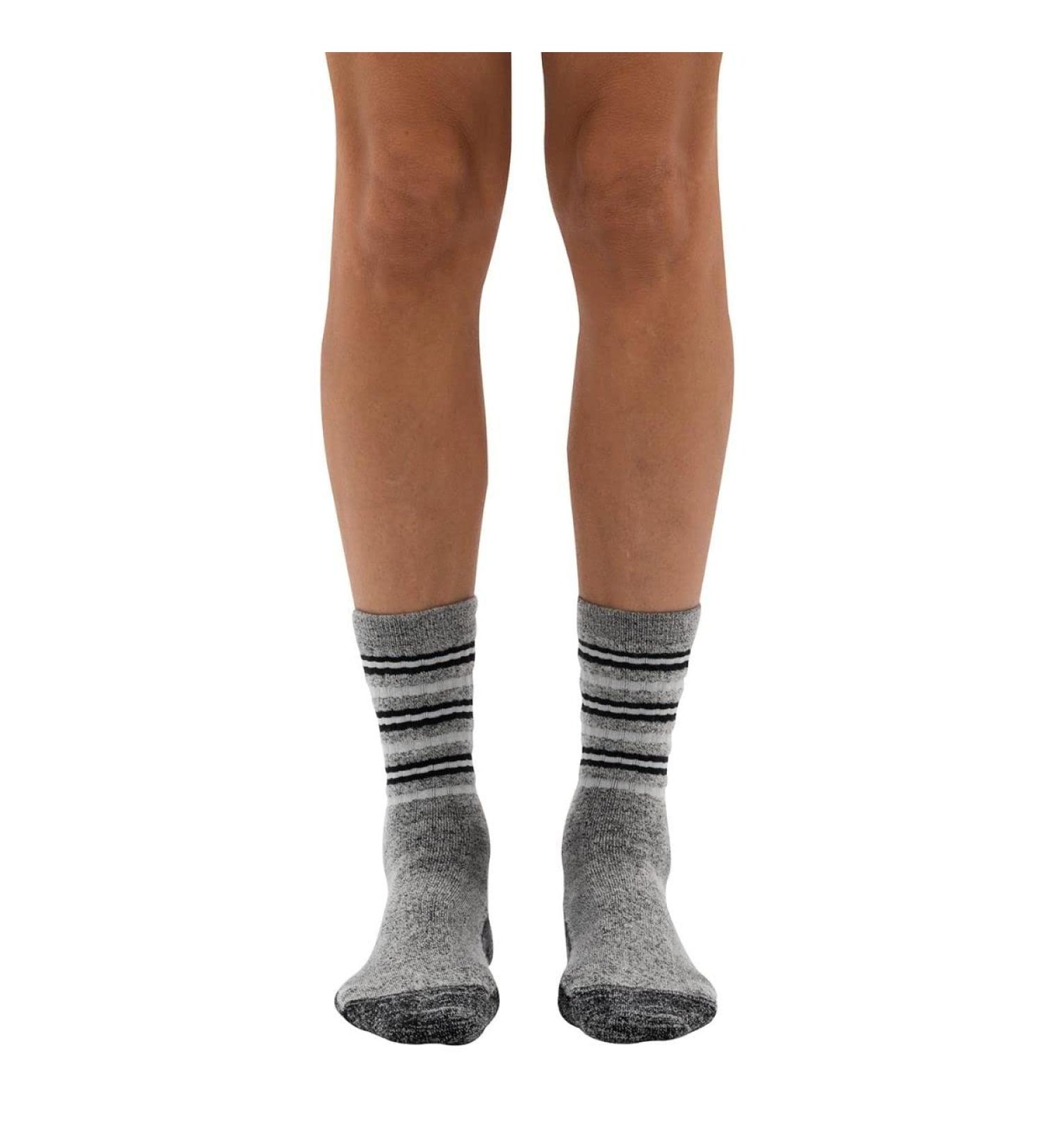 Dr. Comfort Unisex Striper Therapeutic Comfort Wool Crew Socks - Black Medium Medium Black