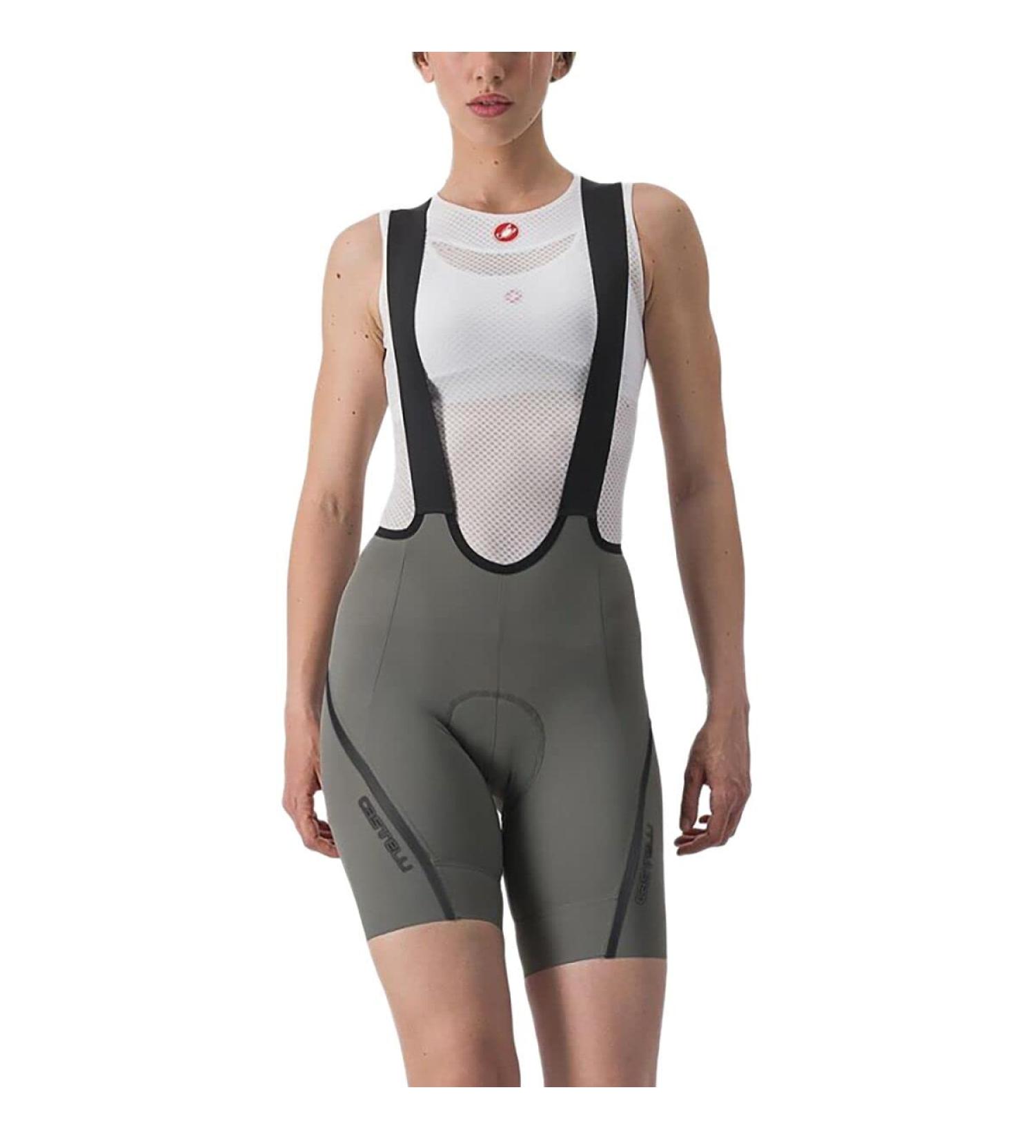 CASTELLI Women's Velocissima 3 Bibshorts - Gunmetal Grey/Dark Grey | Premium Cycling Shorts for Ultimate Comfort - Buy Online on GoSupps.com