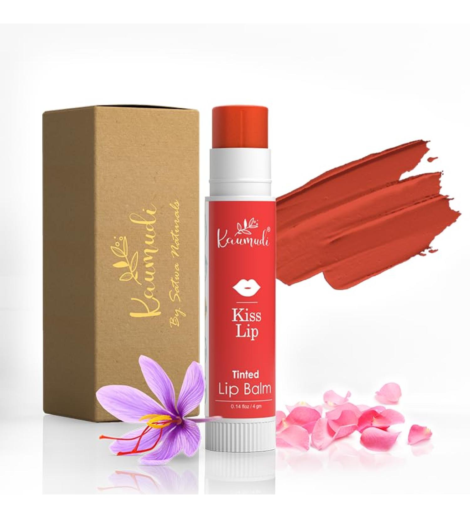 Kaumudi Handmade & Natural Lip Balm for Women & Men with Rose Damascena & Saffron Essential Oil (Kisss Lip) - Buy Online on GoSupps.com