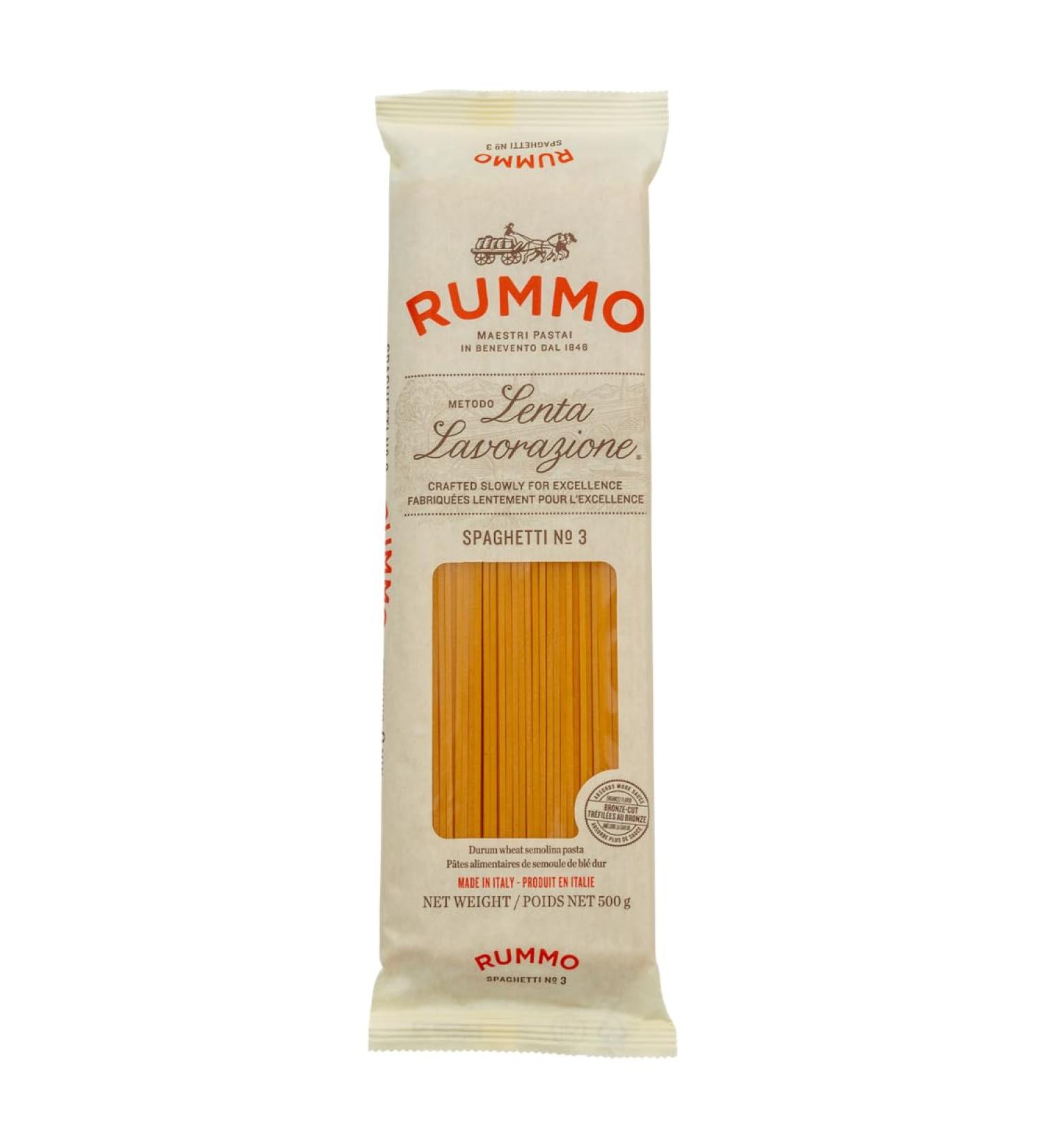 Rummo Spaghetti No. 3 Authentic Italian Pasta Made with Durum Semolina Wheat 500g (Pack of 1) - Buy Online on GoSupps.com