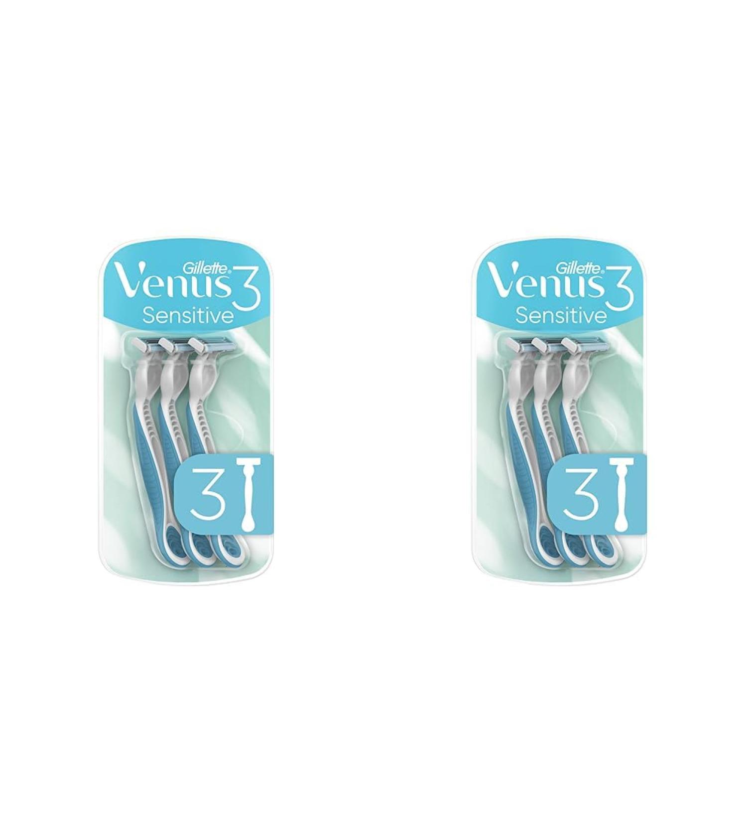 Gillette Venus 3 Sensitive Disposable Razors for Women - Pack of 2 | Comfort Blades | Perfect Mother's Day Gift - Buy Online on GoSupps.com
