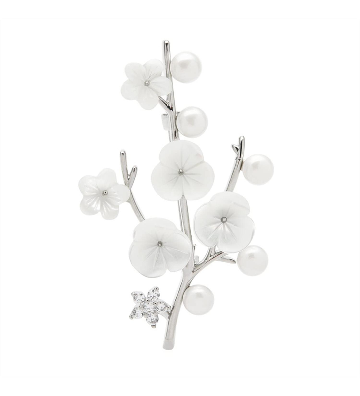 Pin Jewelry Gifts for Women Ladies Fashion Accessories Ladies Elegant Natural Shell Flower Brooch Brooch Plum Shape Party Banquet Brooch Brooches & Pins - Buy Online on GoSupps.com