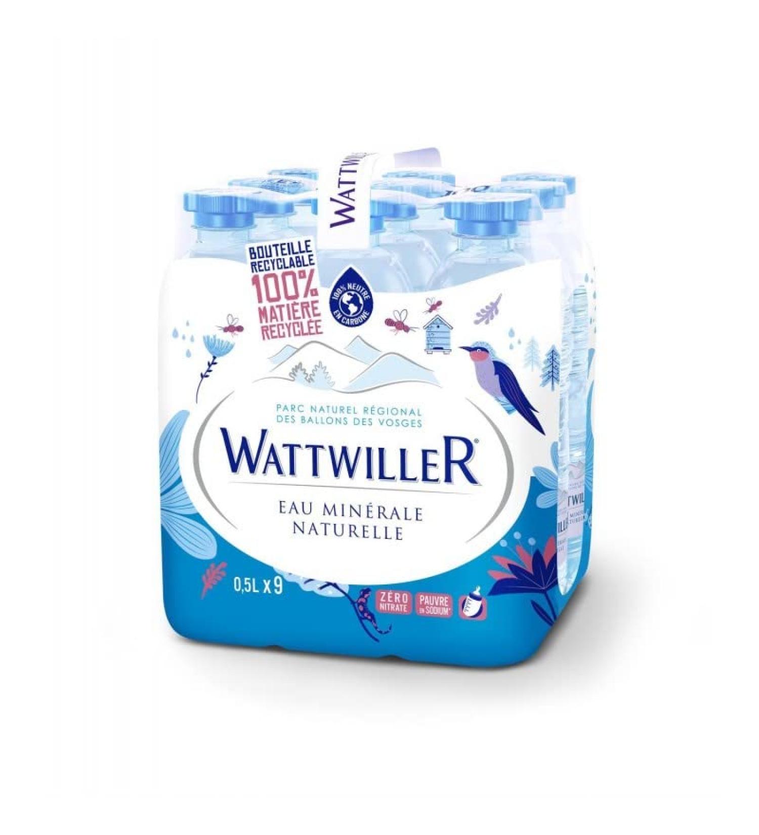 WATTWILLER - Natural Mineral Water 9X50Cl - Free Shipping - Price Per Unit - Buy Online on GoSupps.com
