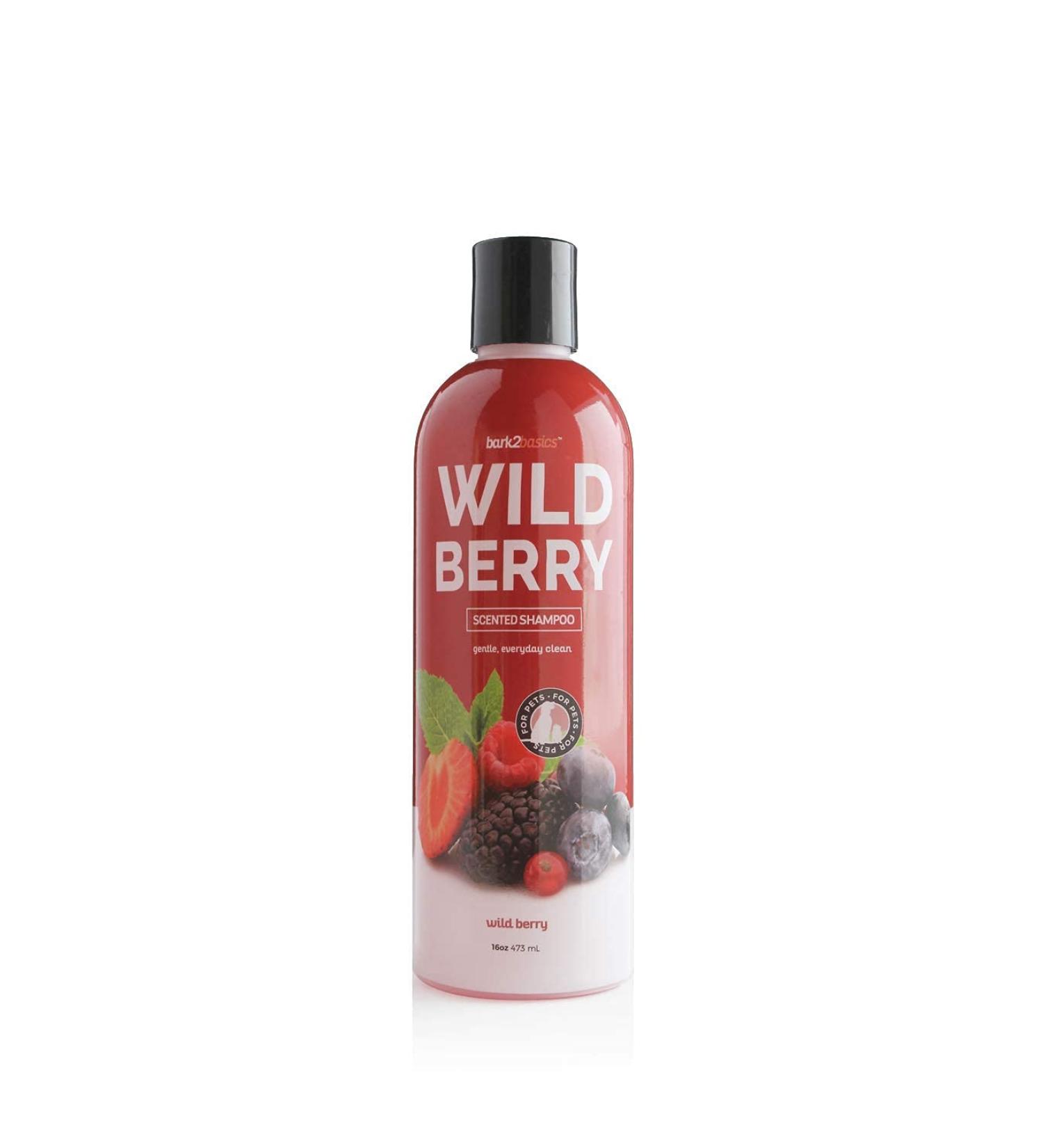 Bark2Basics Wild Berry Dog Shampoo 16 oz - Herbal Blend for Dry Itchy Skin - Gentle & Moisturizing - Buy Online on GoSupps.com