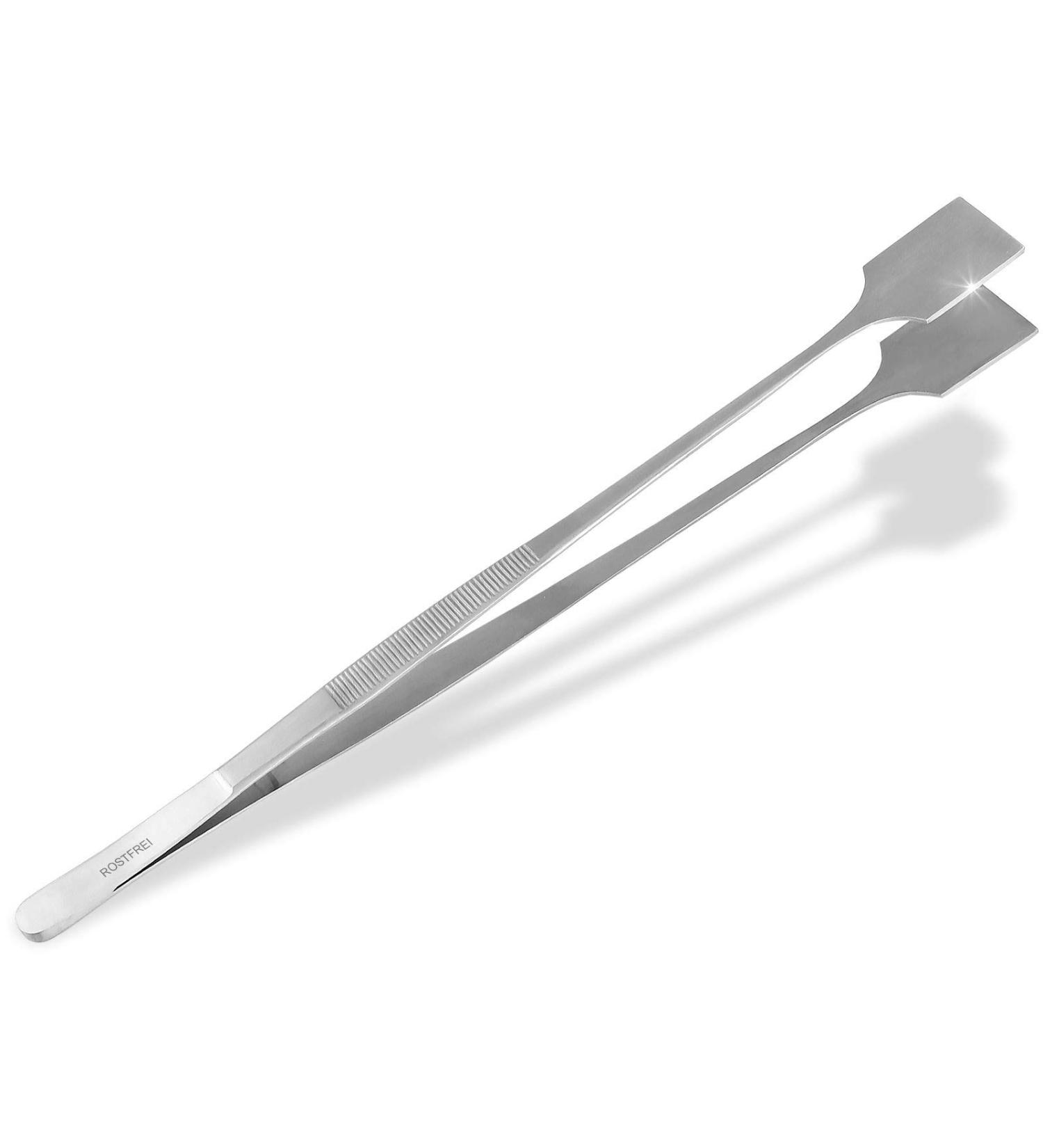 Buy Stainless Steel Straight Grill Tweezers | 30 cm Cooking Tweezers with Wide Ends - Perfect for International Shipping - Buy Online on GoSupps.com