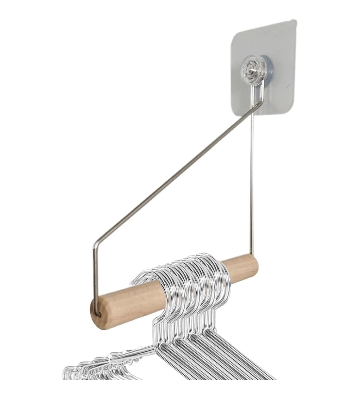 OZLMBERN Non Perforated Hangers for Storage and Seamless Pasting with Solid Wood Hooks Balconies Bedrooms Cabinets Hangers - Buy Online on GoSupps.com