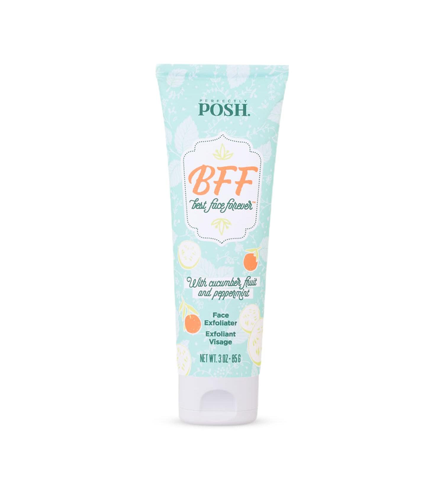Perfectly Posh Exfoliating Face Wash 3 fl. oz with Pink Grapefruit, Peppermint, & Cucumber Fruit Flavor - Best Face Forever (BFF) Gentle Scrub for Refreshed & Hydrated Skin - Buy Online on GoSupps.com