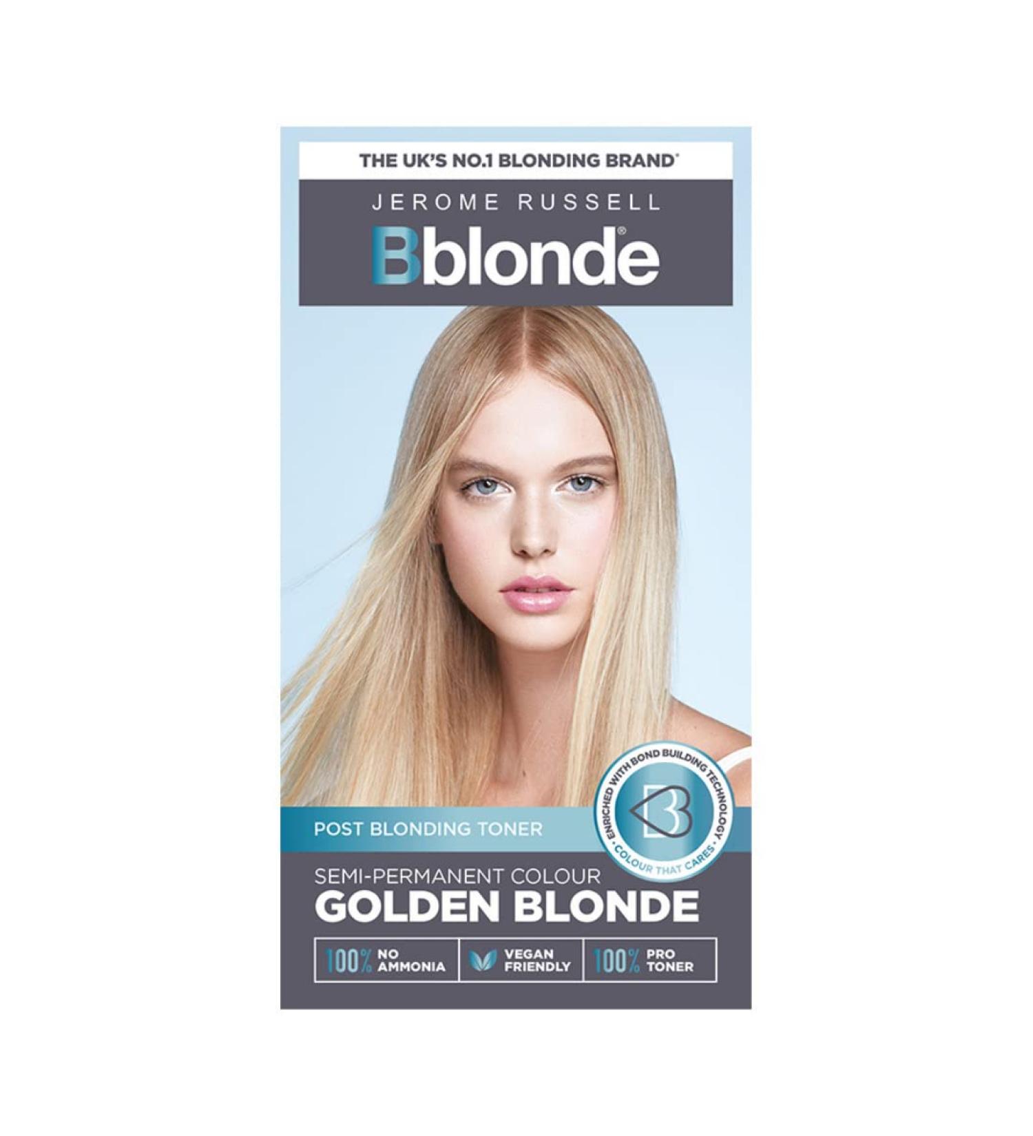 Jerome Russell Bblonde Golden Blonde Post Blonding Toner - Vegan Semi-Permanent Hair Dye with Brazil Nut Oil - Buy Online on GoSupps.com