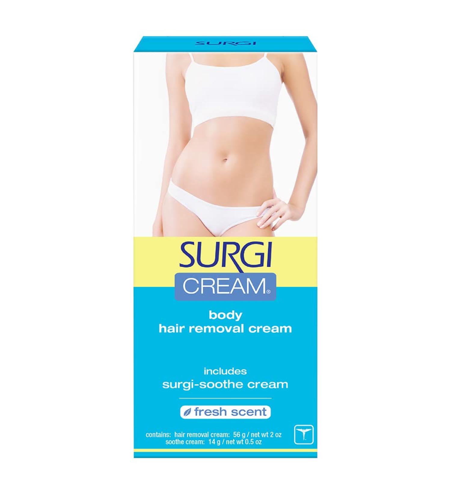 Surgi-Cream Hair Remover for Bikini & Legs - 56g/2oz | Effective Gentle and Fast Hair Removal - Buy Online on GoSupps.com