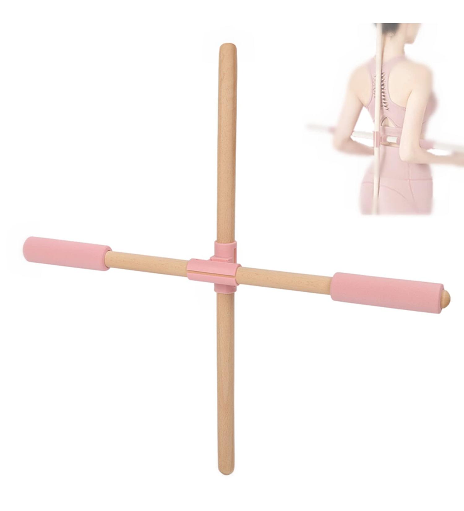 Yoga Sticks for Posture Correction and Stretching - Wooden Exercise Stick for Open Shoulders and Back - 19.7in - Men and Women - Buy Online on GoSupps.com