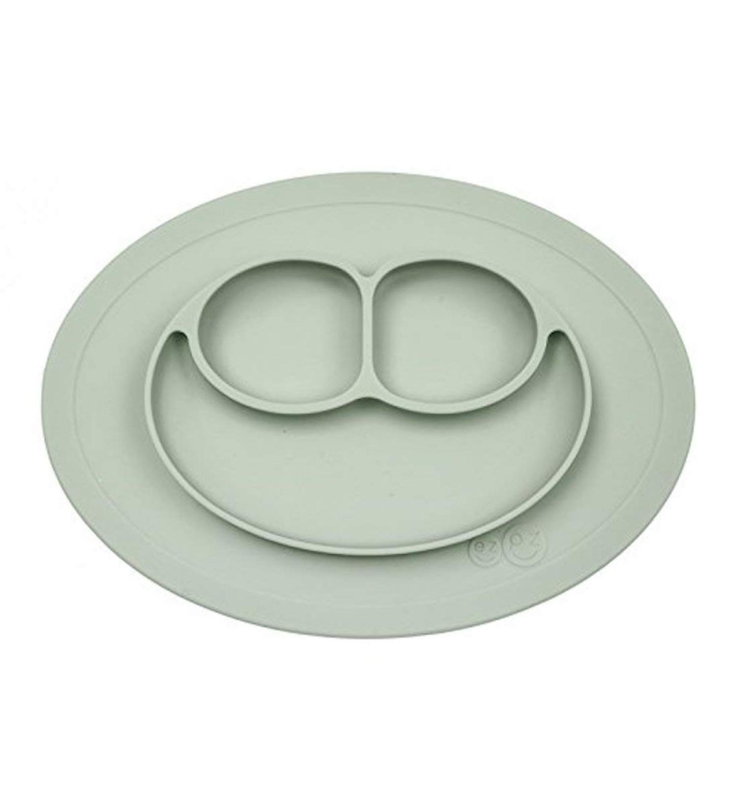 ezpz Mini Mat (Sage) - Silicone Suction Plate for Infants + Toddlers - Self-Feeding + First Foods - Includes Reusable Travel Bag - 6 months - Buy Online on GoSupps.com