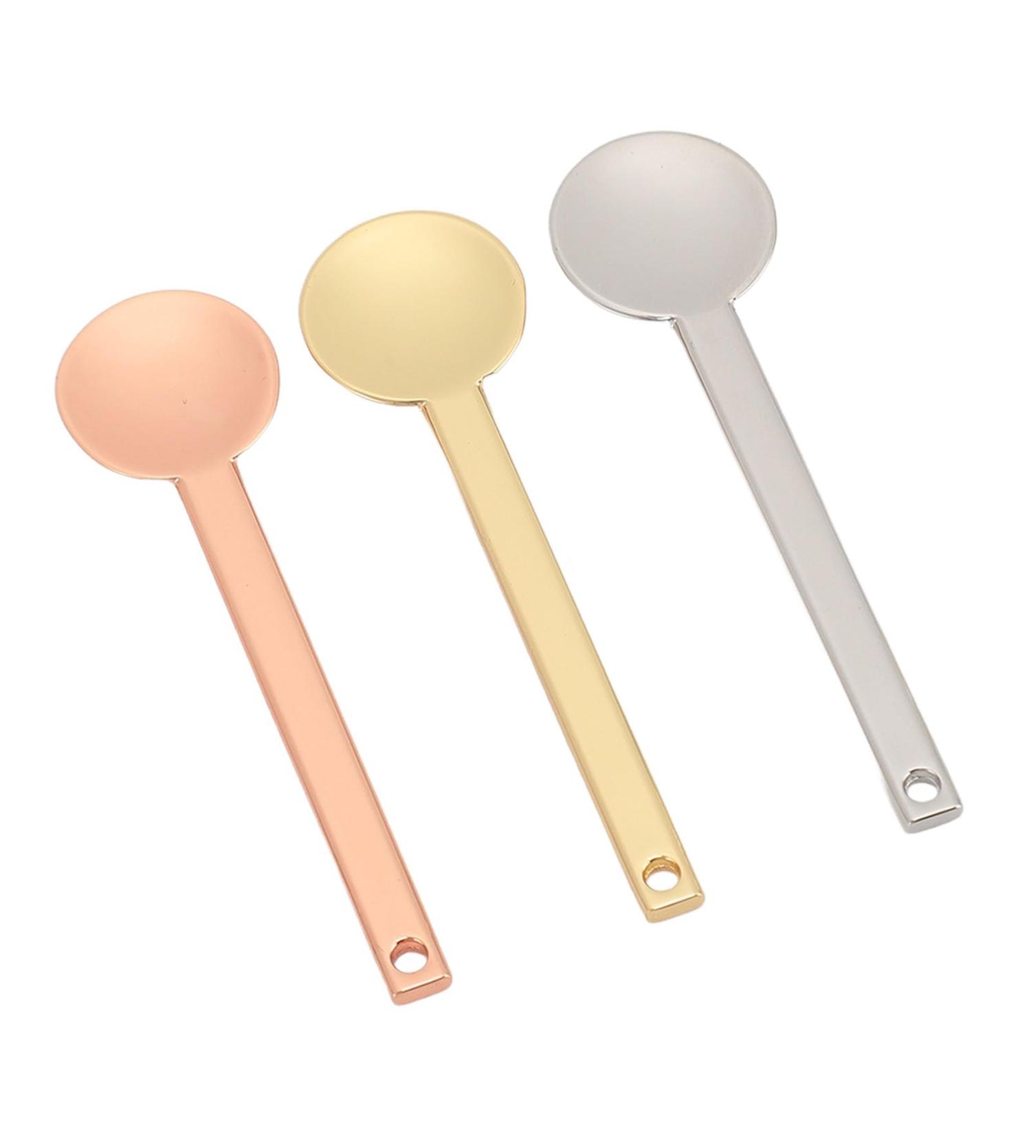 3pcs Metal Cosmetic Spatulas Mini Cosmetic Spatulas Round Head Lightweight Multifunction Small Makeup Face Cream Spoon - Buy Online on GoSupps.com